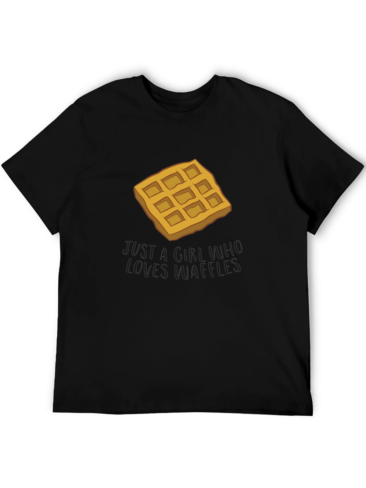 Waffle Lover T-Shirt - Black Cotton Blend Tee