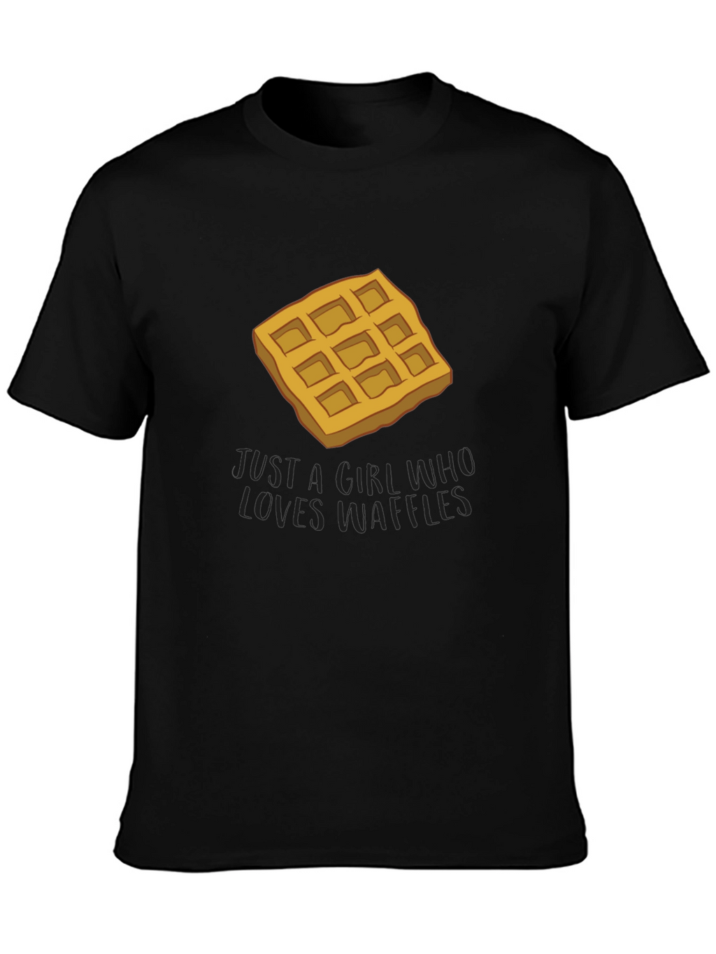 Waffle Lover T-Shirt - Black Cotton Blend Tee