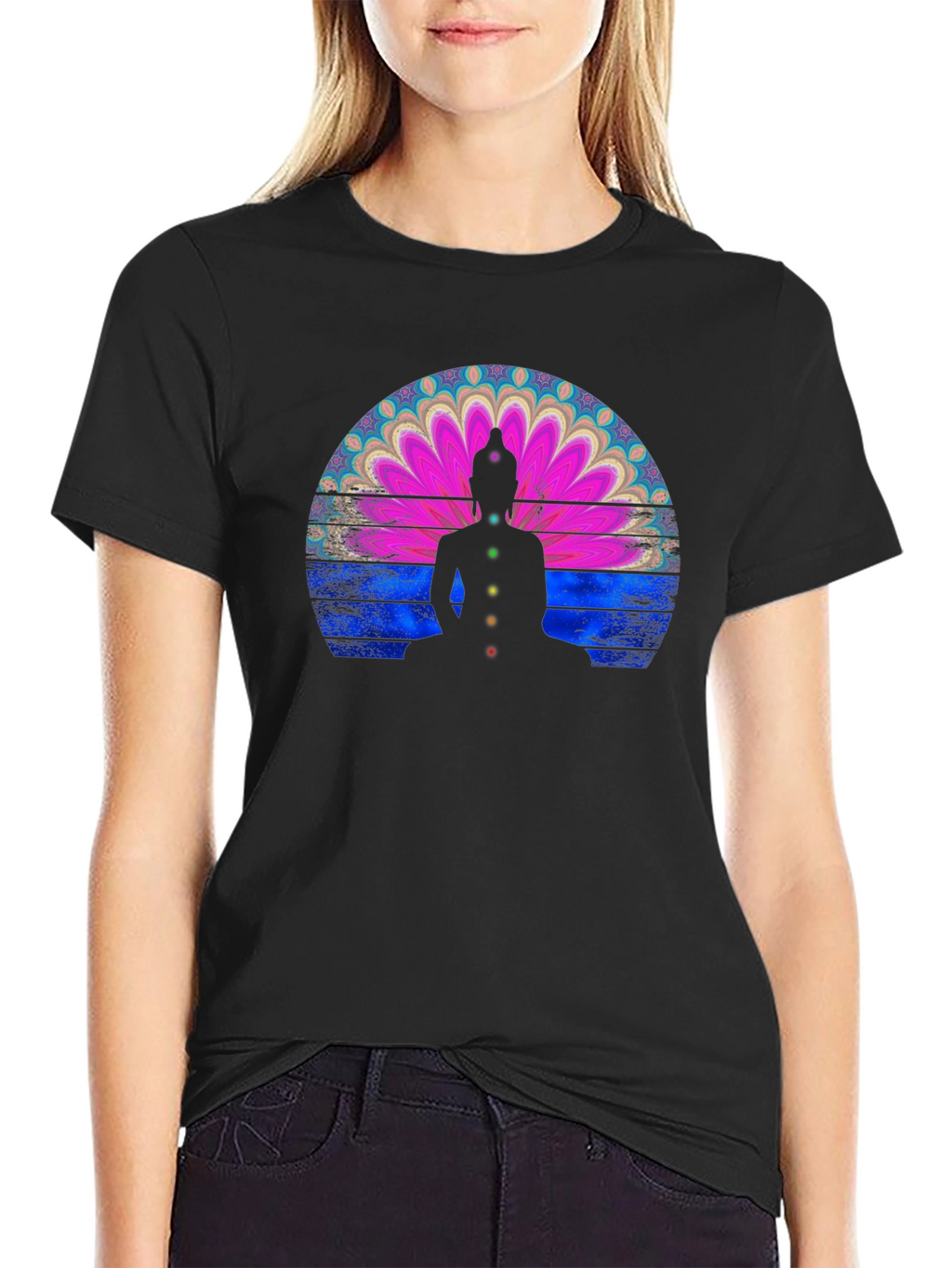 Chakra Buddha Graphic T-Shirt - Meditative Style