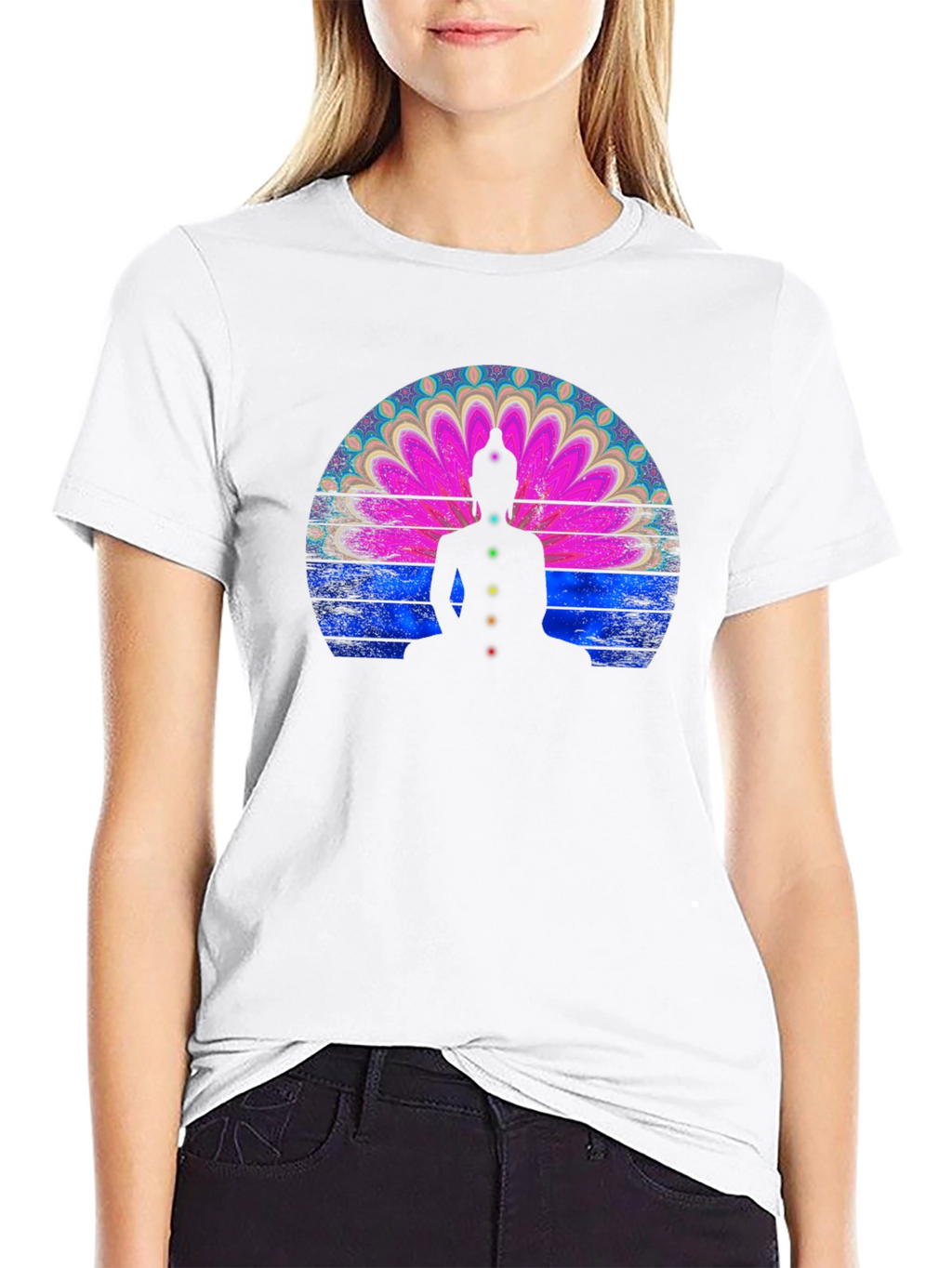 Chakra Buddha Graphic T-Shirt - Meditative Style