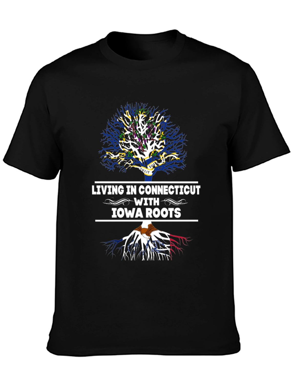 Living in Connecticut with Iowa Roots T-Shirt