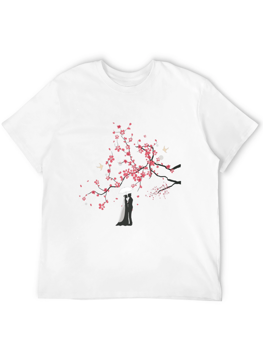 Romantic Tree Graphic Black T-Shirt