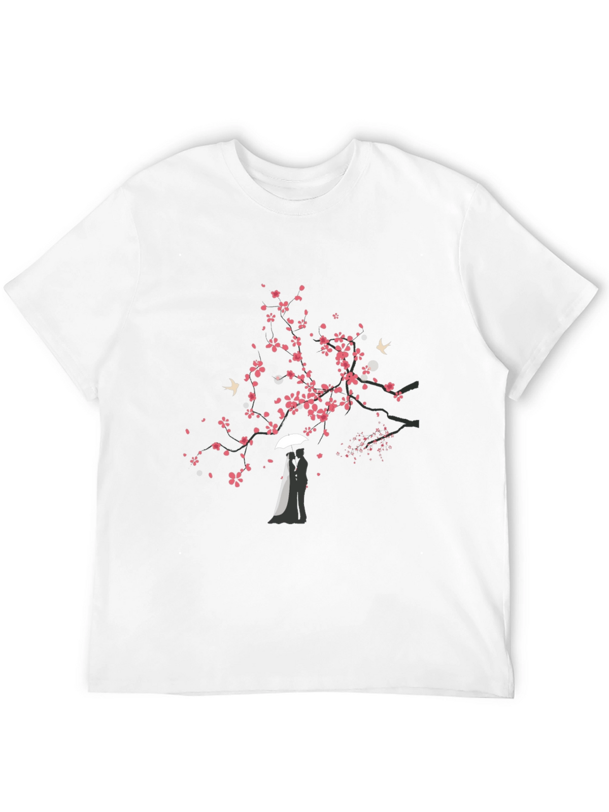 Romantic Tree Graphic Black T-Shirt