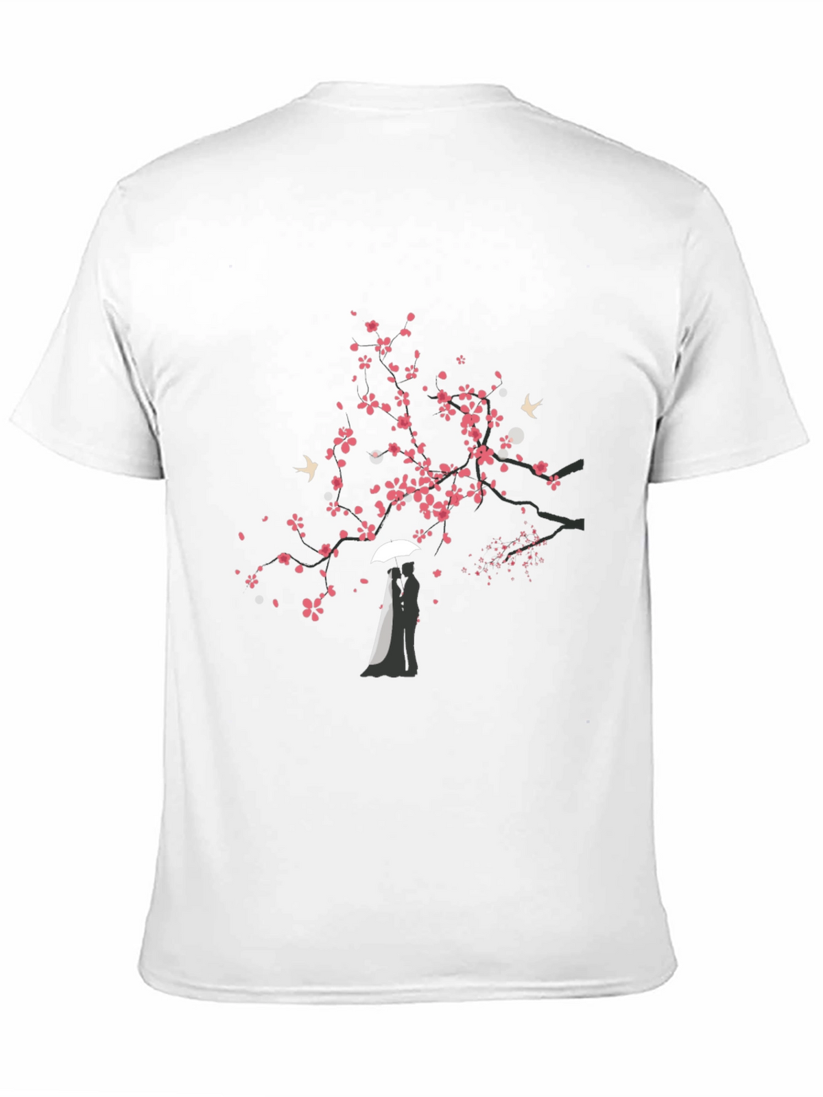 Romantic Tree Graphic Black T-Shirt