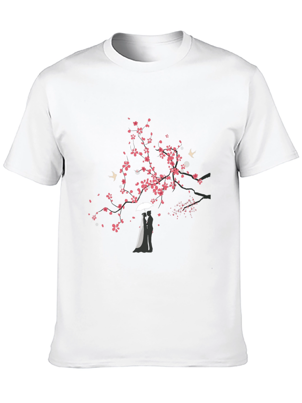 Romantic Tree Graphic Black T-Shirt