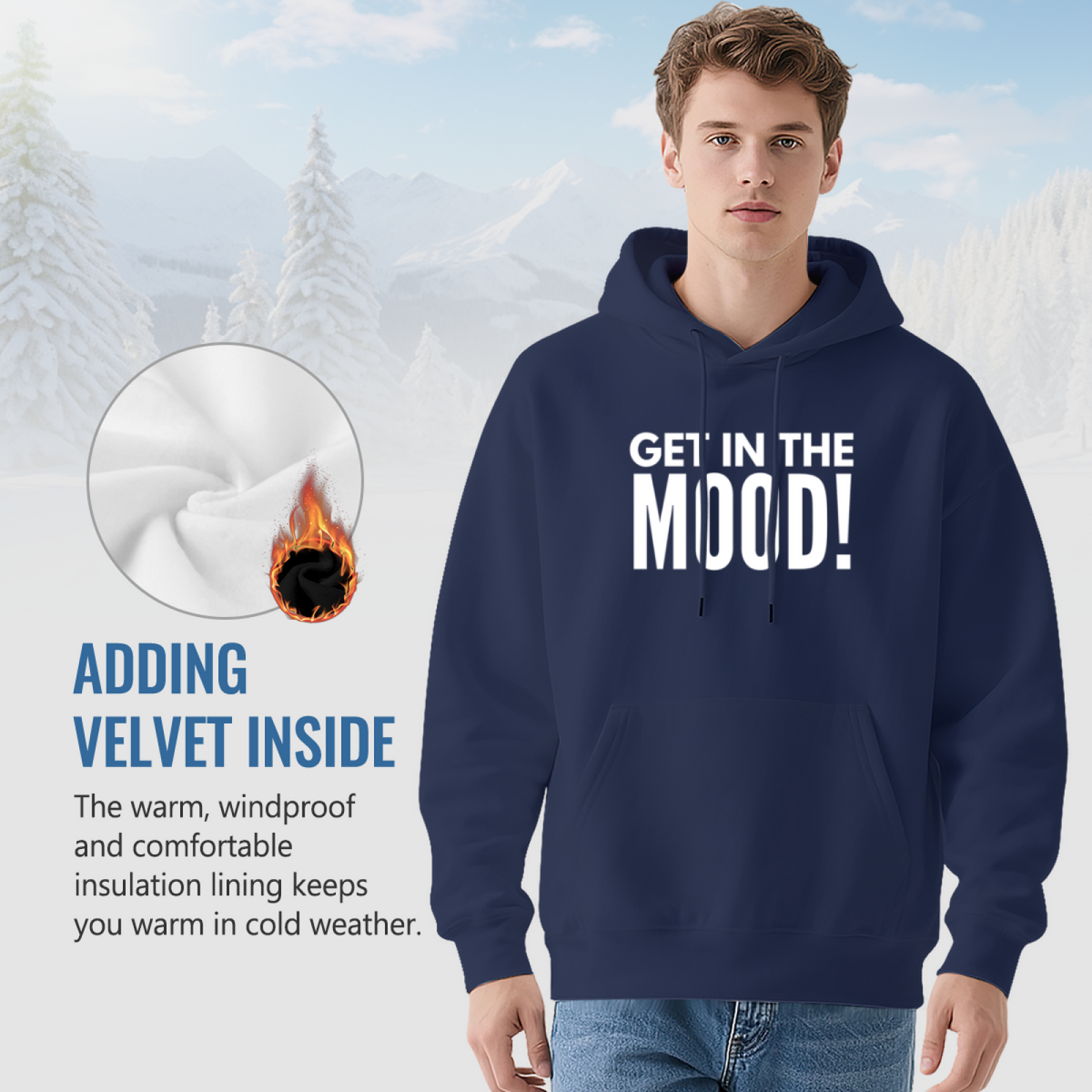 "GET IN THE MOOD!" Graphic Hoodie
