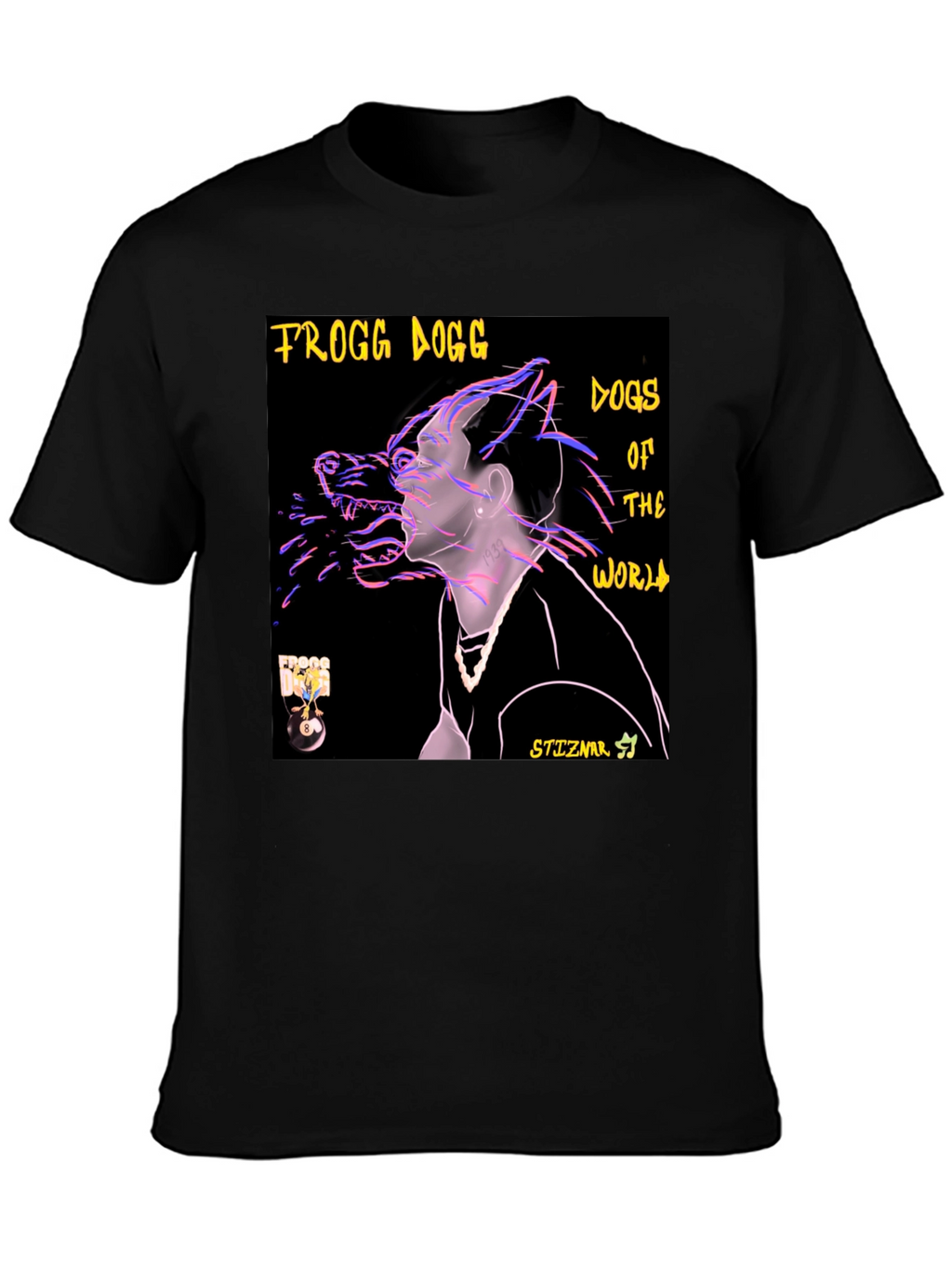 Frogg Dogg Dogs of the World Black T-Shirt