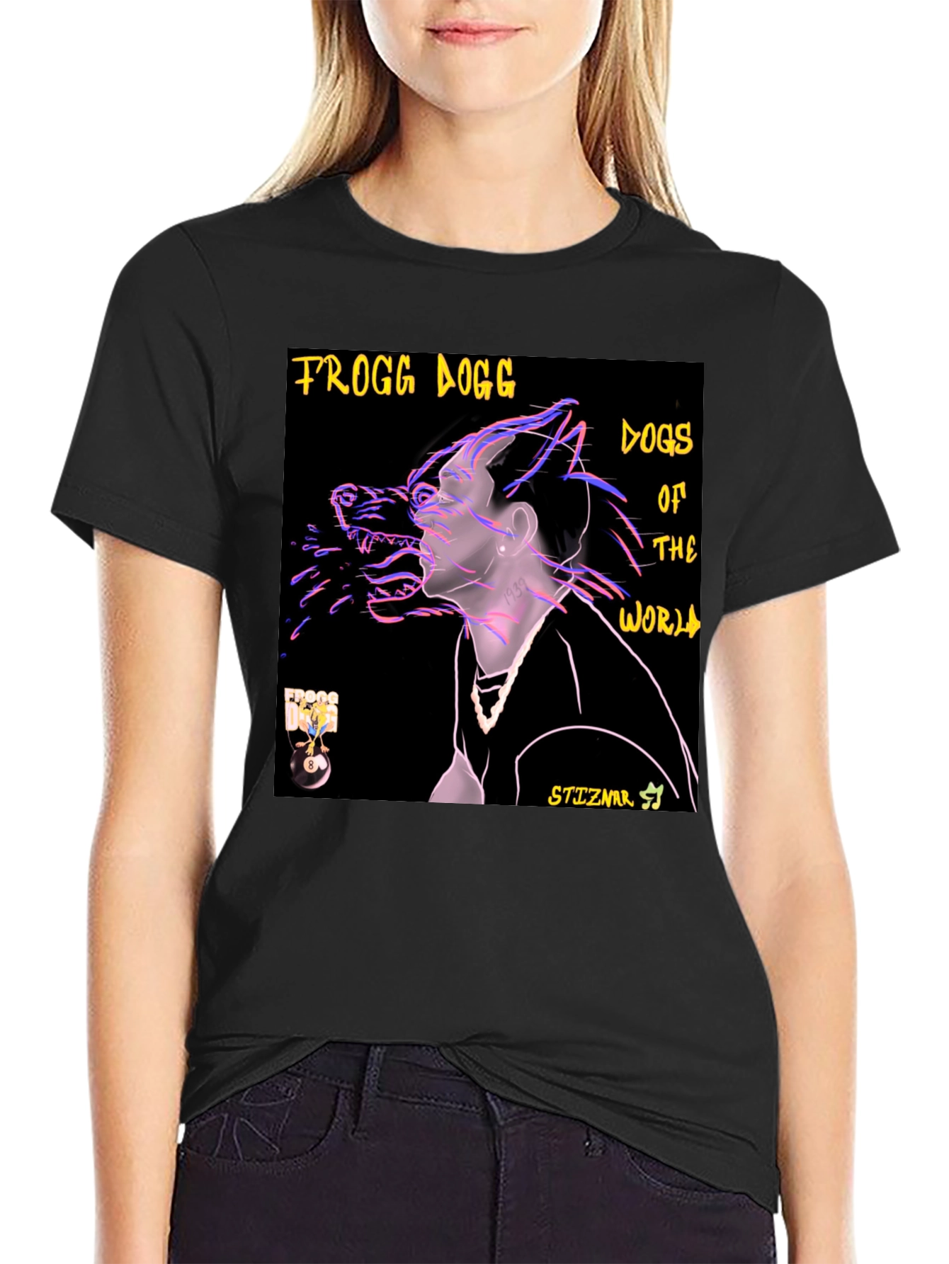 Frogg Dogg Dogs of the World Black T-Shirt