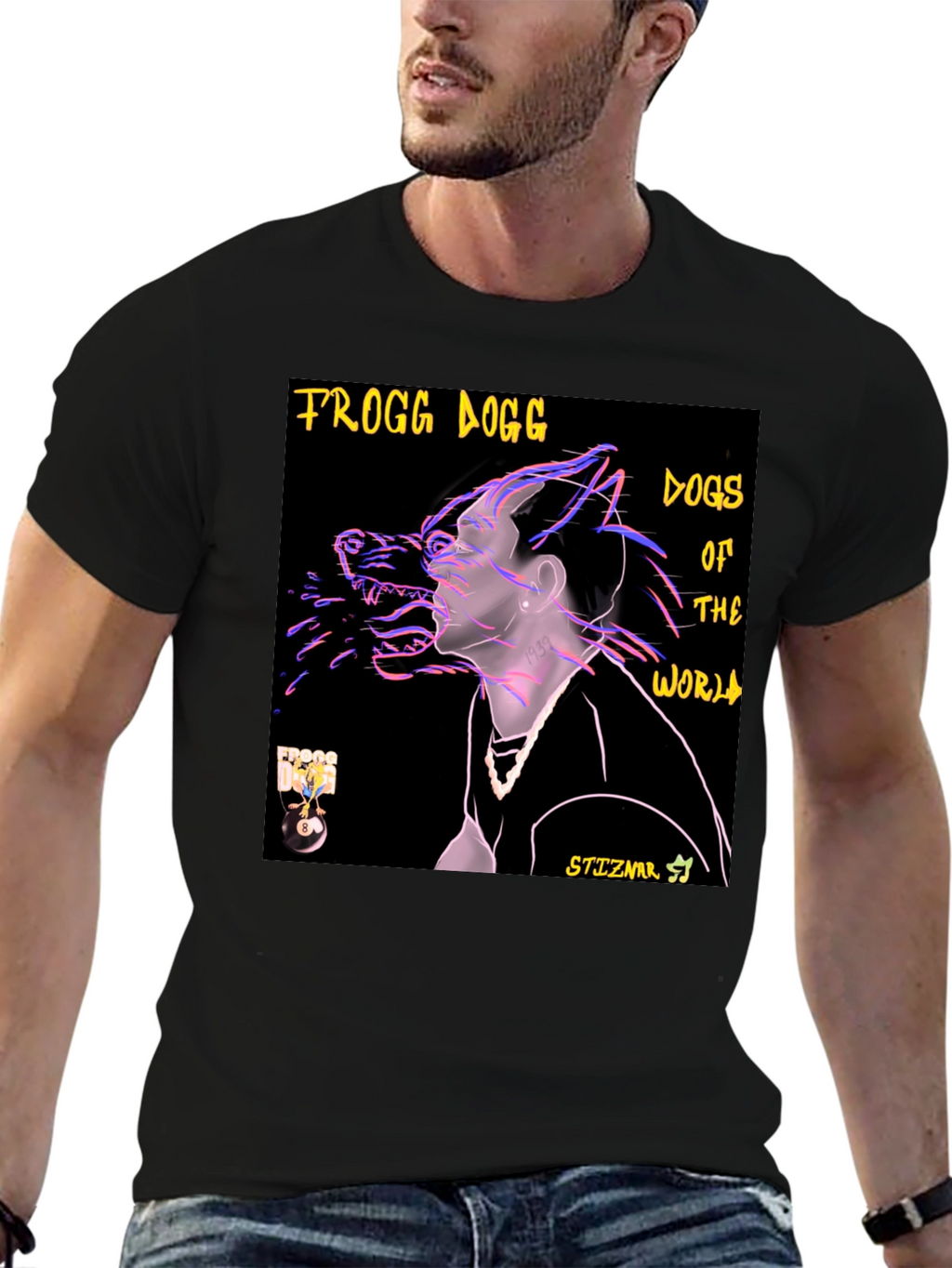 Frogg Dogg Dogs of the World Black T-Shirt