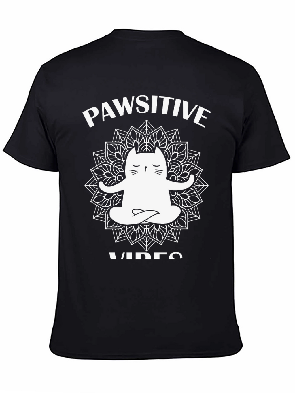 Pawsitive Vibes Cat Mandala Graphic Tee