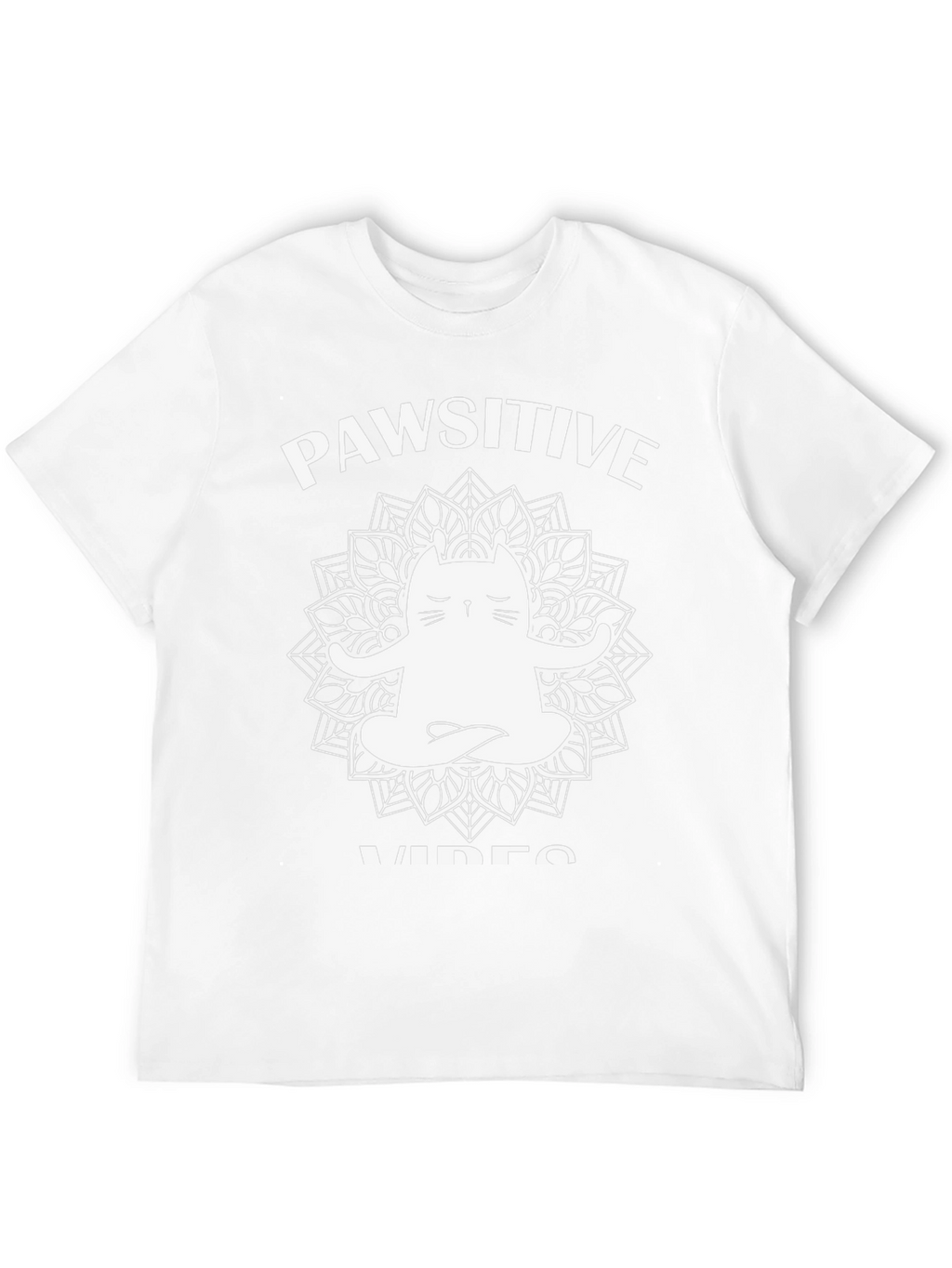 Pawsitive Vibes Cat Mandala Graphic Tee