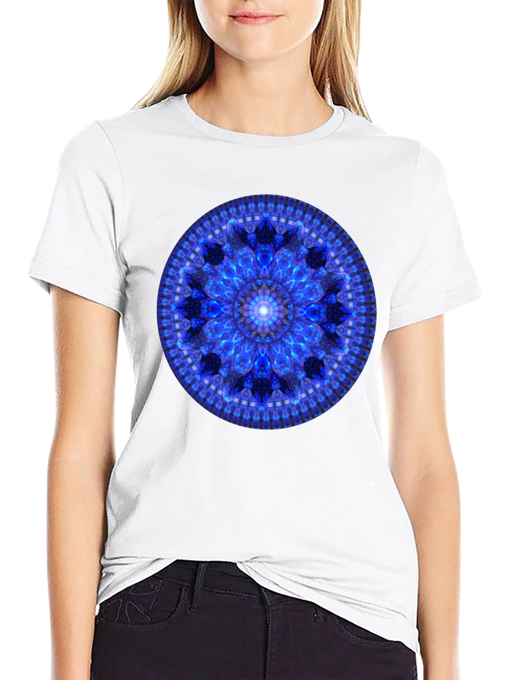 Blue Mandala Graphic T-Shirt