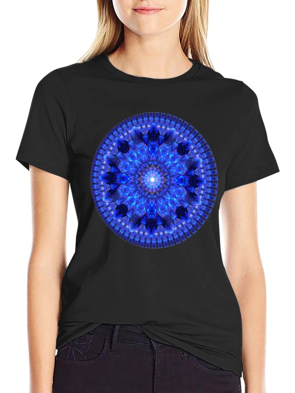 Blue Mandala Graphic T-Shirt