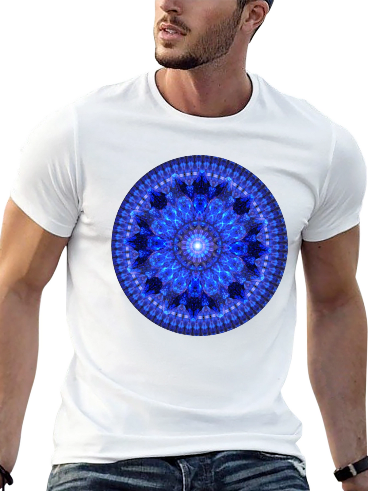 Blue Mandala Graphic T-Shirt