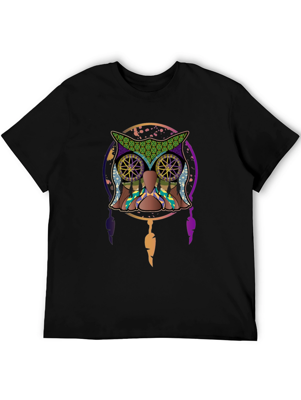 Owl Dreamcatcher Graphic Tee - Mens Black T-Shirt