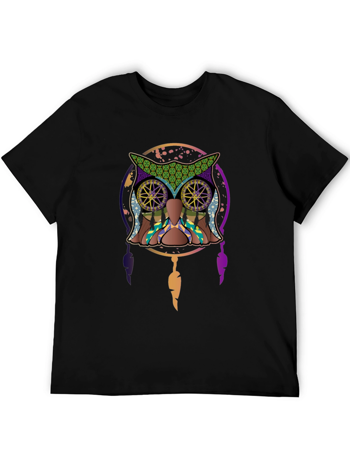 Owl Dreamcatcher Graphic Tee - Mens Black T-Shirt