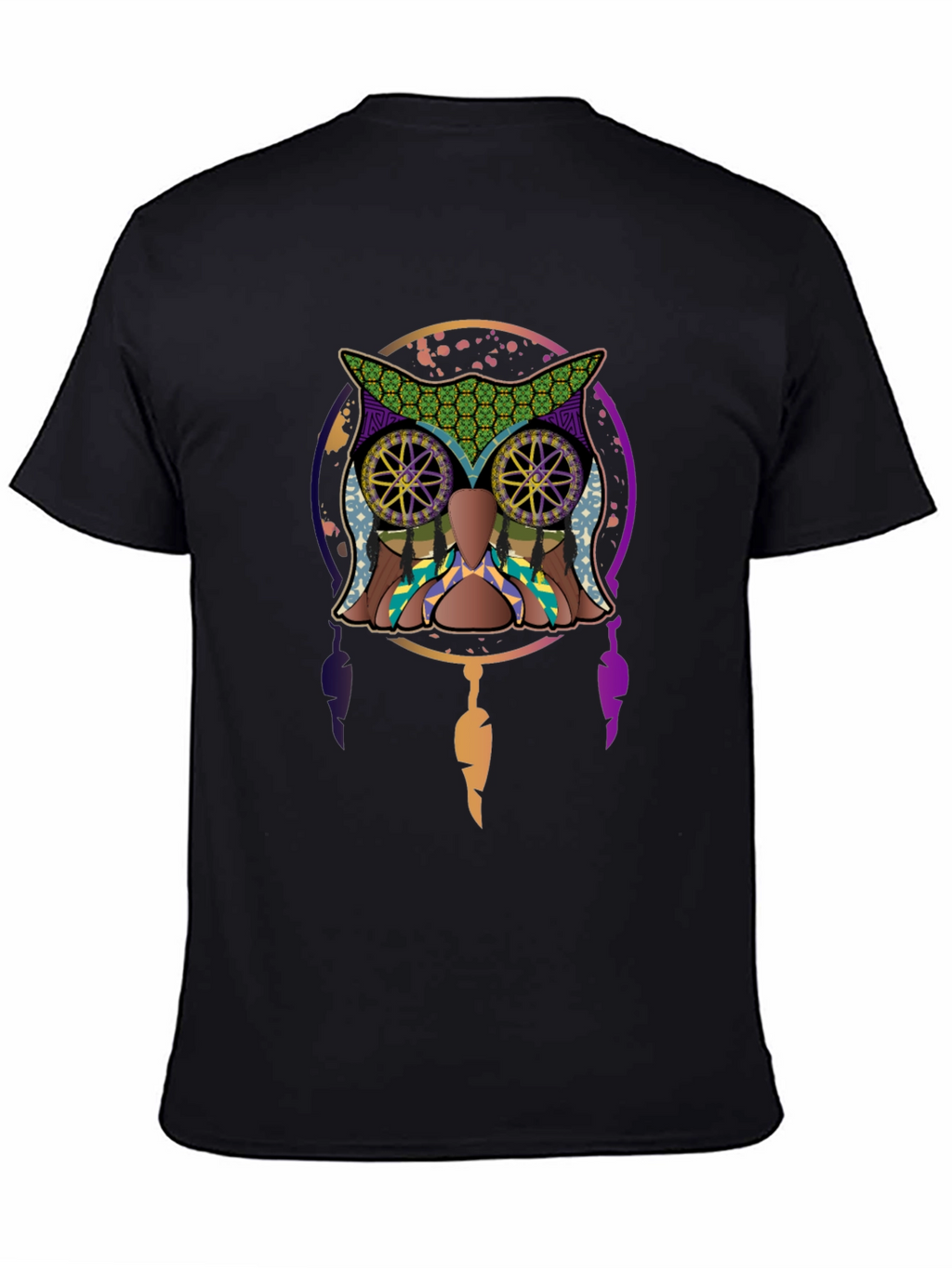 Owl Dreamcatcher Graphic Tee - Mens Black T-Shirt