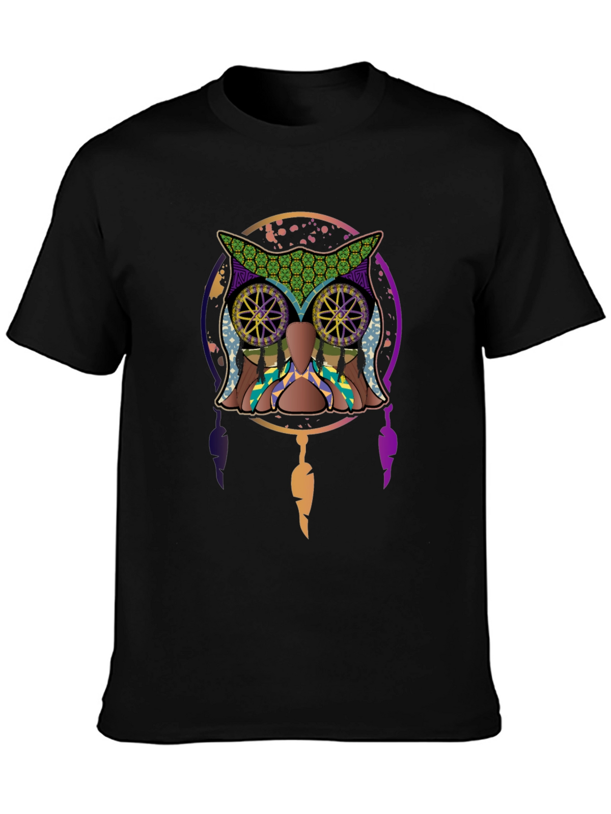 Owl Dreamcatcher Graphic Tee - Mens Black T-Shirt