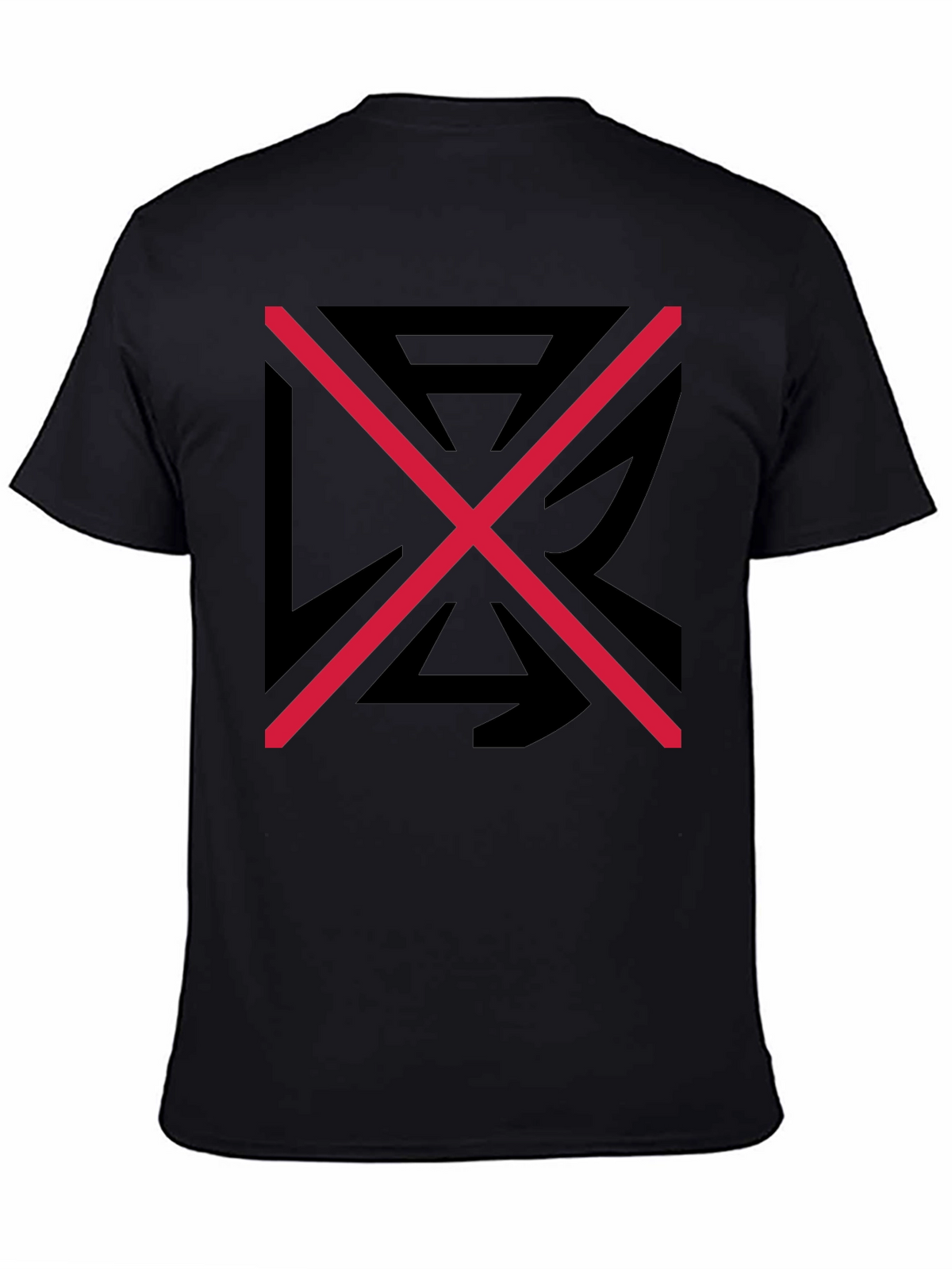 Graphic Tee: Black Shirt with Red X Design