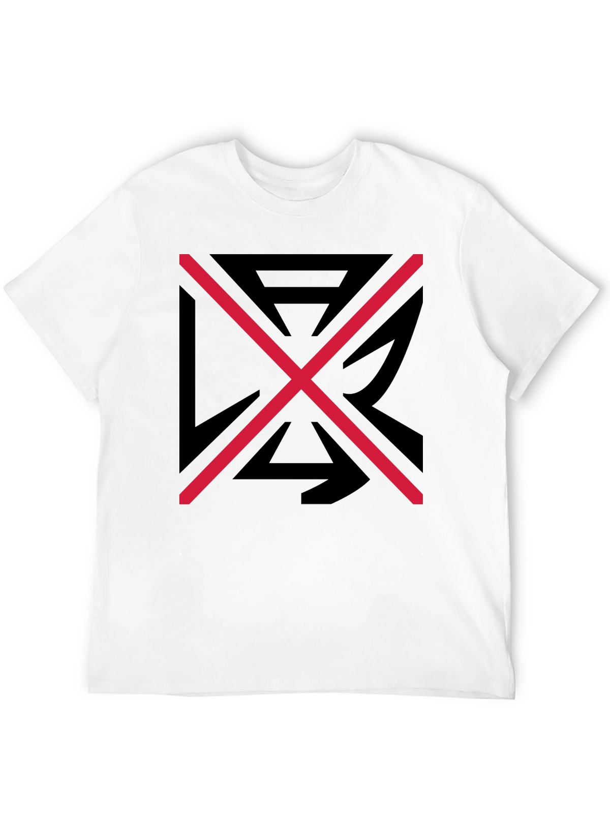 Graphic Tee: Black Shirt with Red X Design