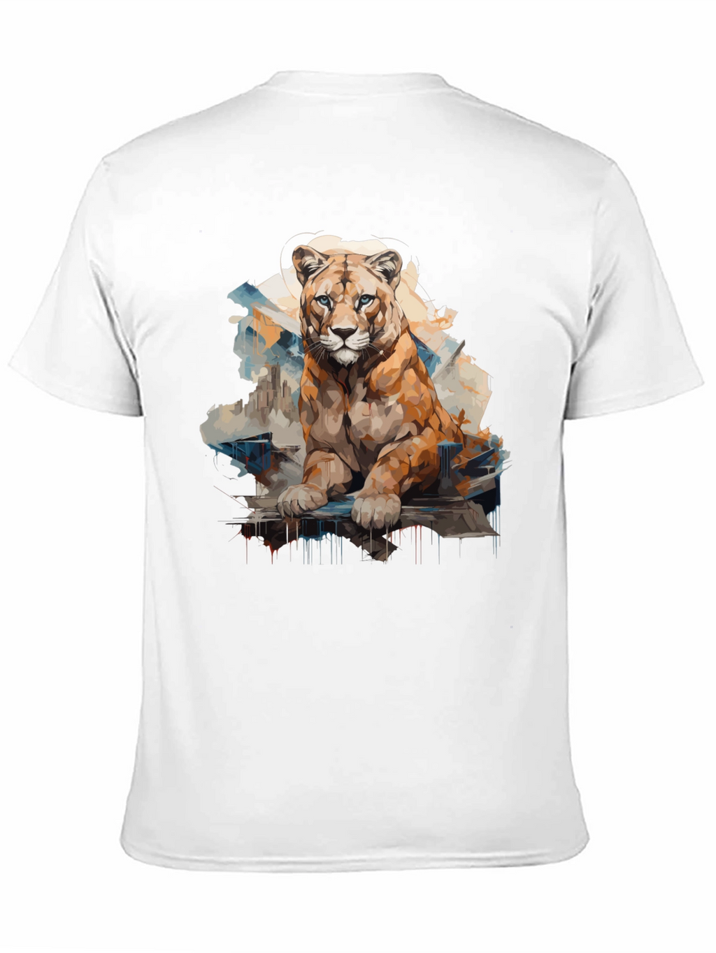 Lion Graphic Print Mens Black T-Shirt