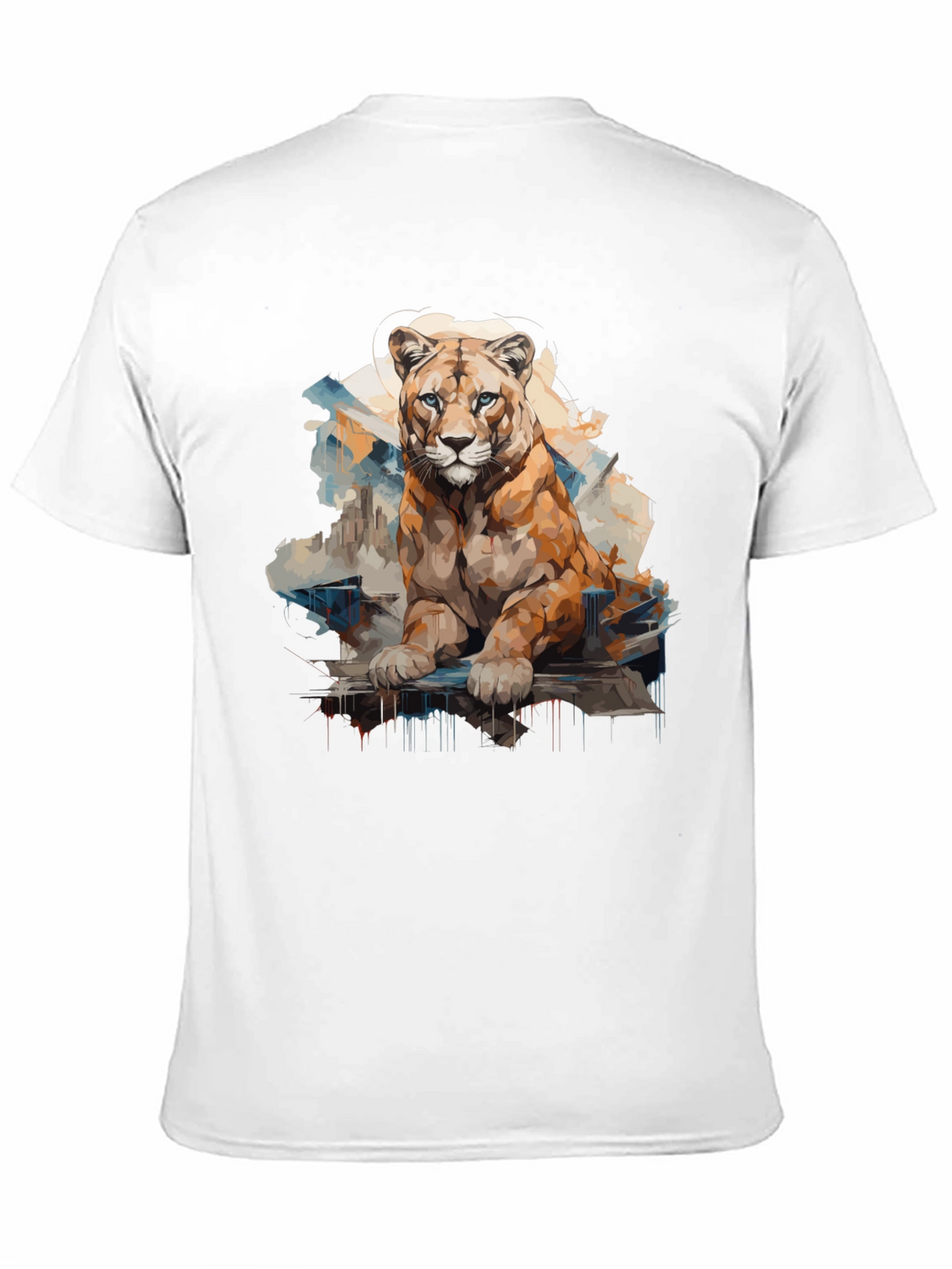 Lion Graphic Print Mens Black T-Shirt
