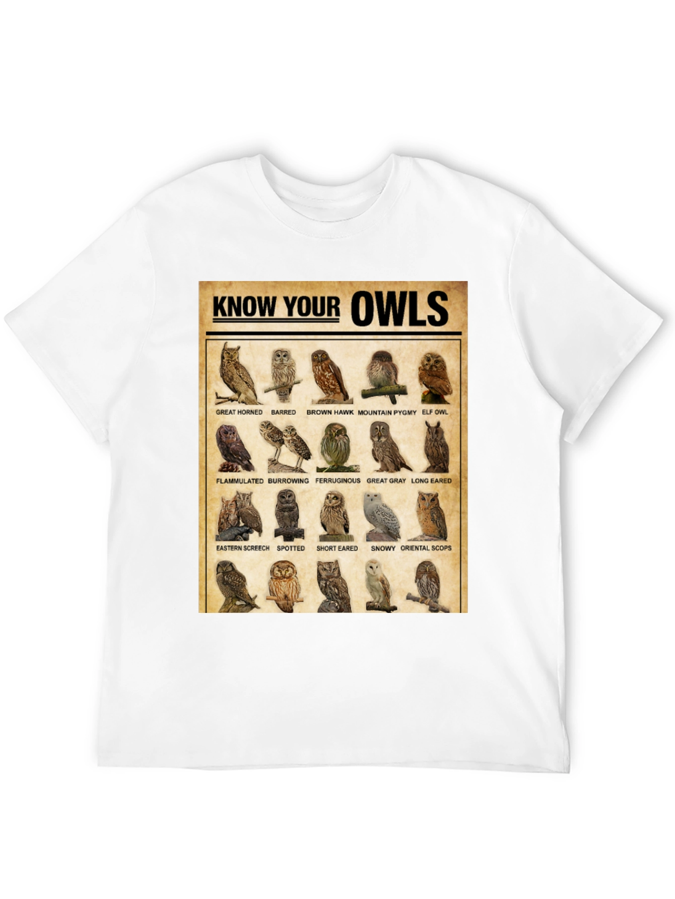 Know Your Owls T-Shirt: Bird Lovers Edition