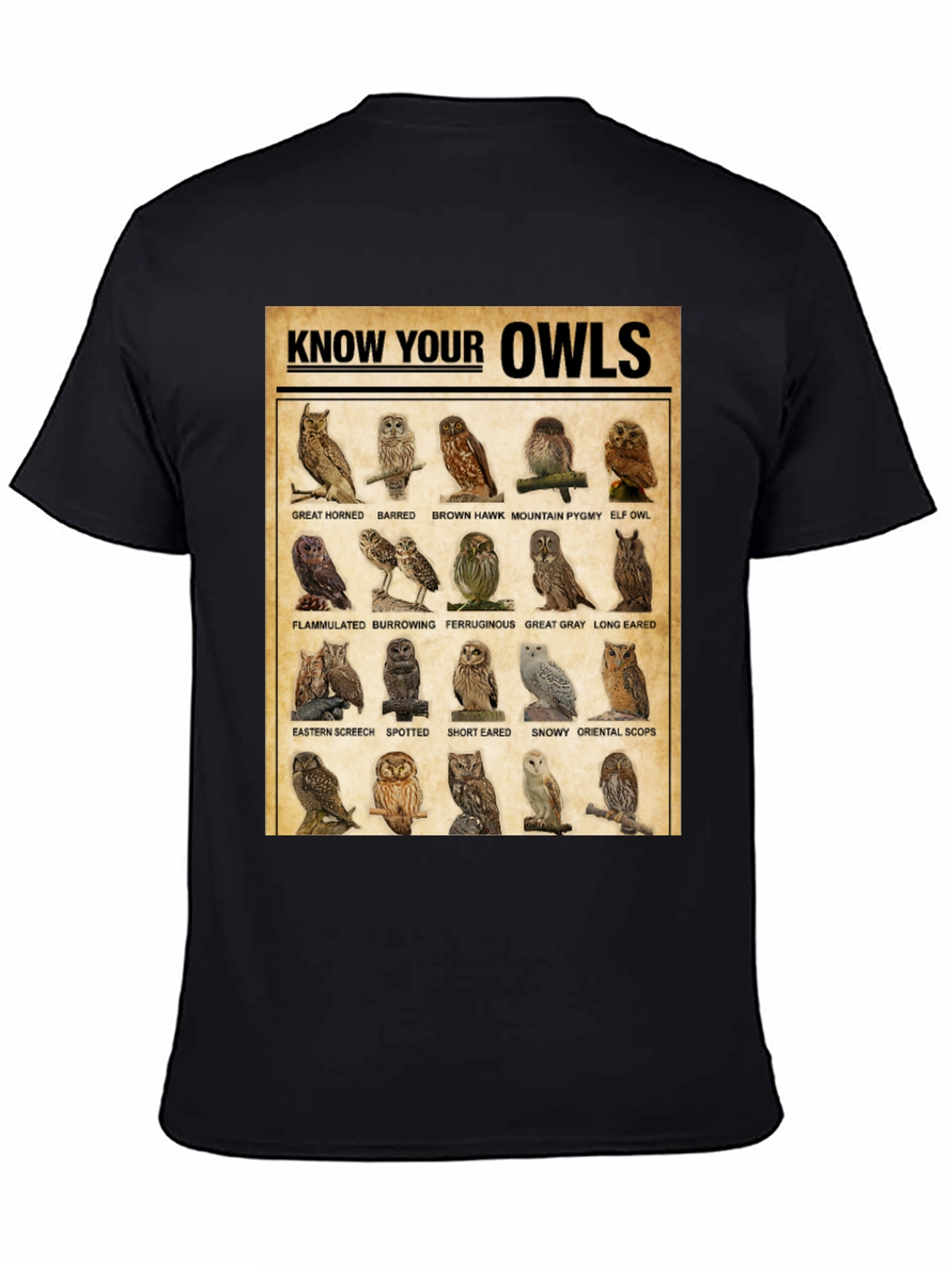 Know Your Owls T-Shirt: Bird Lovers Edition