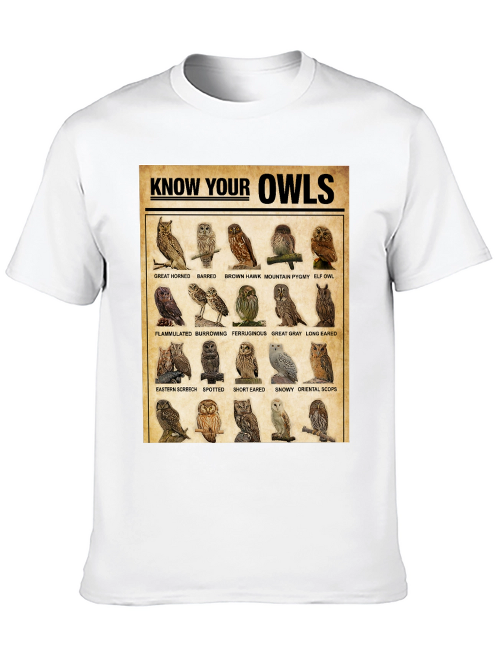 Know Your Owls T-Shirt: Bird Lovers Edition