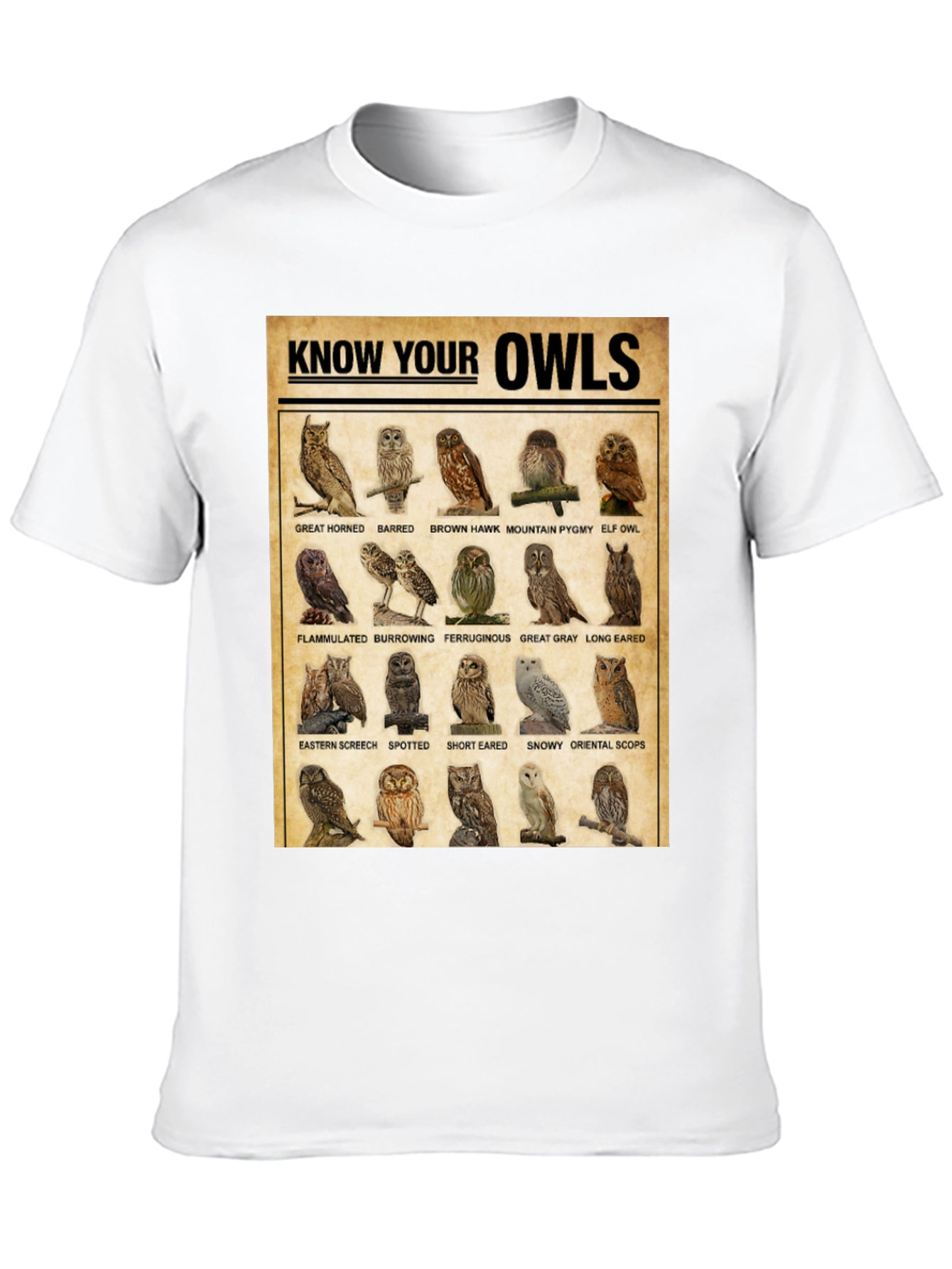 Know Your Owls T-Shirt: Bird Lovers Edition
