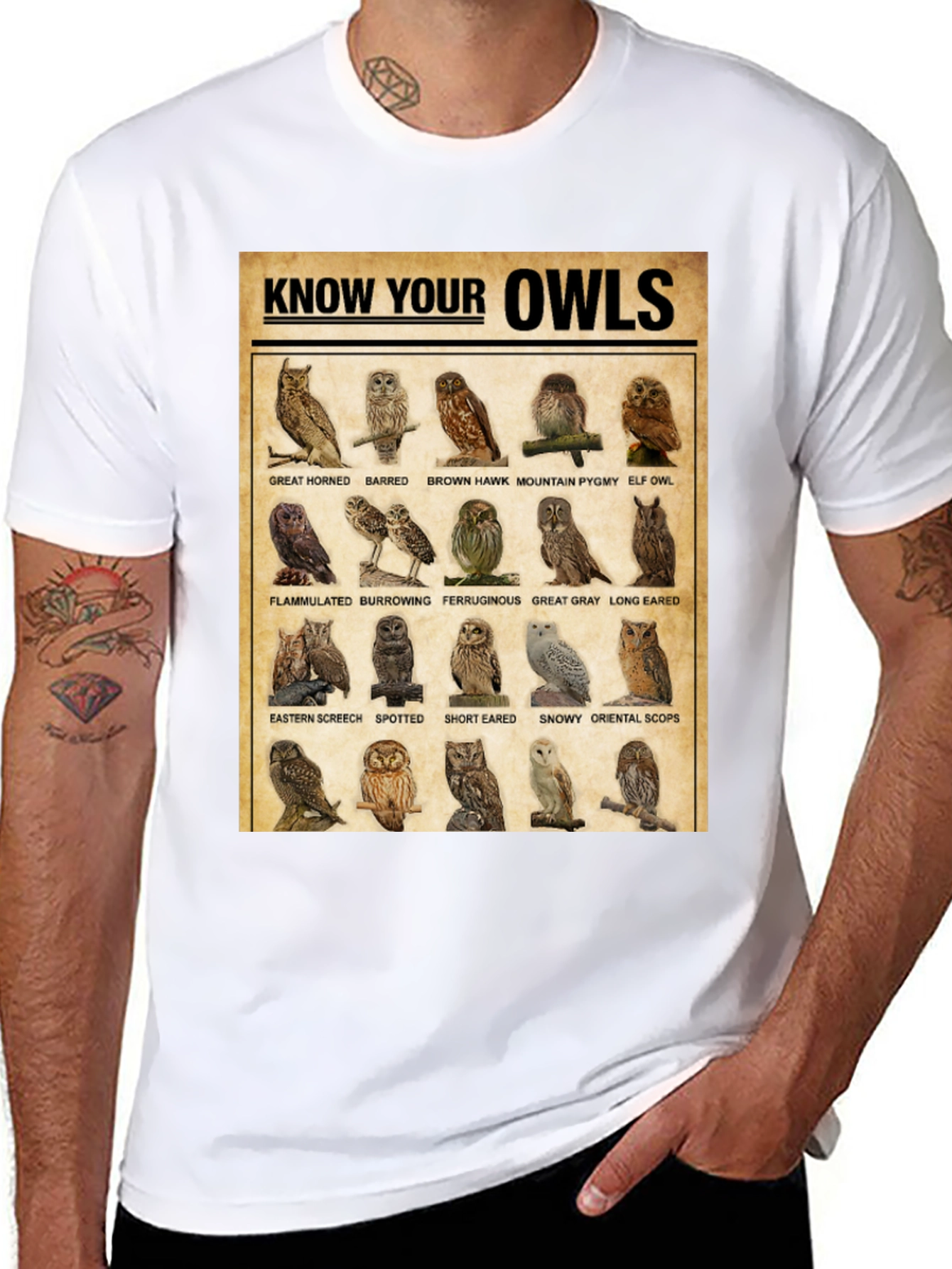 Know Your Owls T-Shirt: Bird Lovers Edition