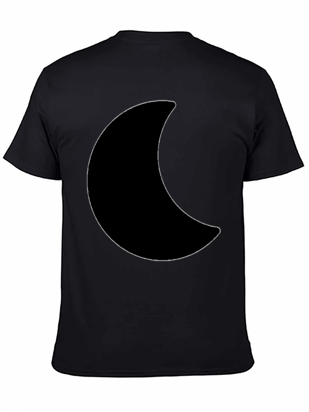 Crescent Moon Graphic Tee - Black Cotton T-Shirt