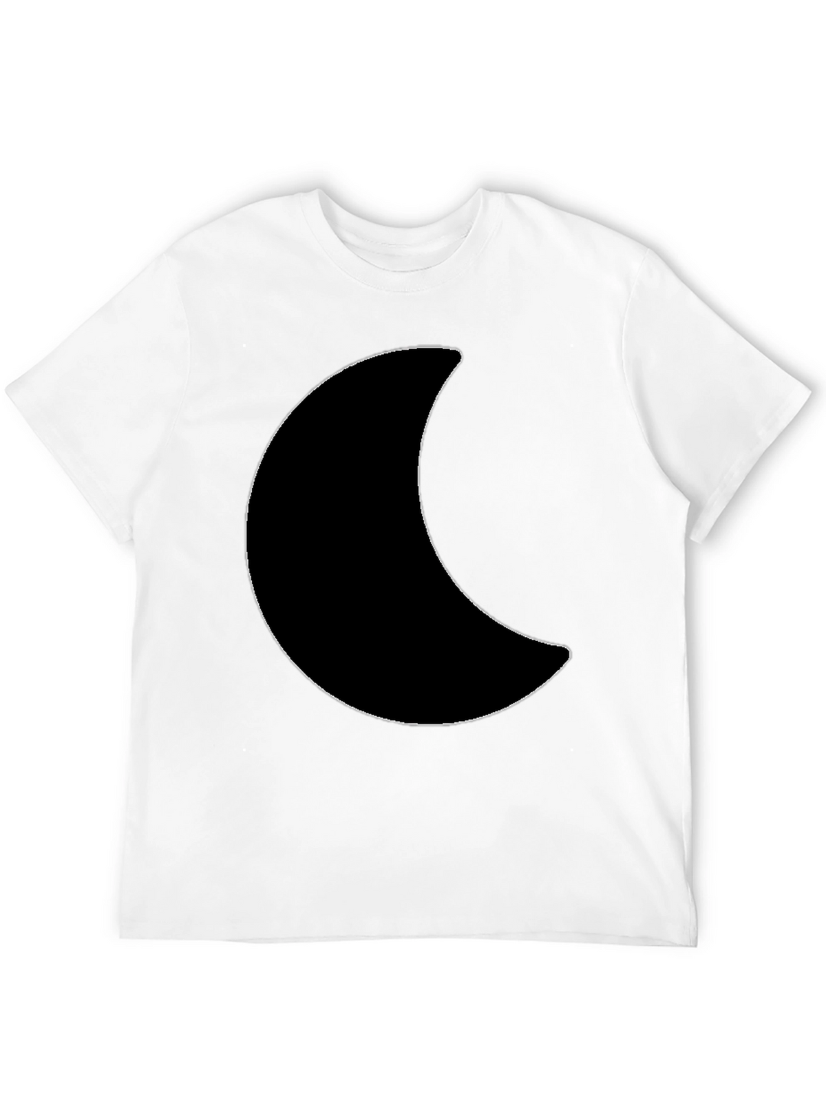 Crescent Moon Graphic Tee - Black Cotton T-Shirt