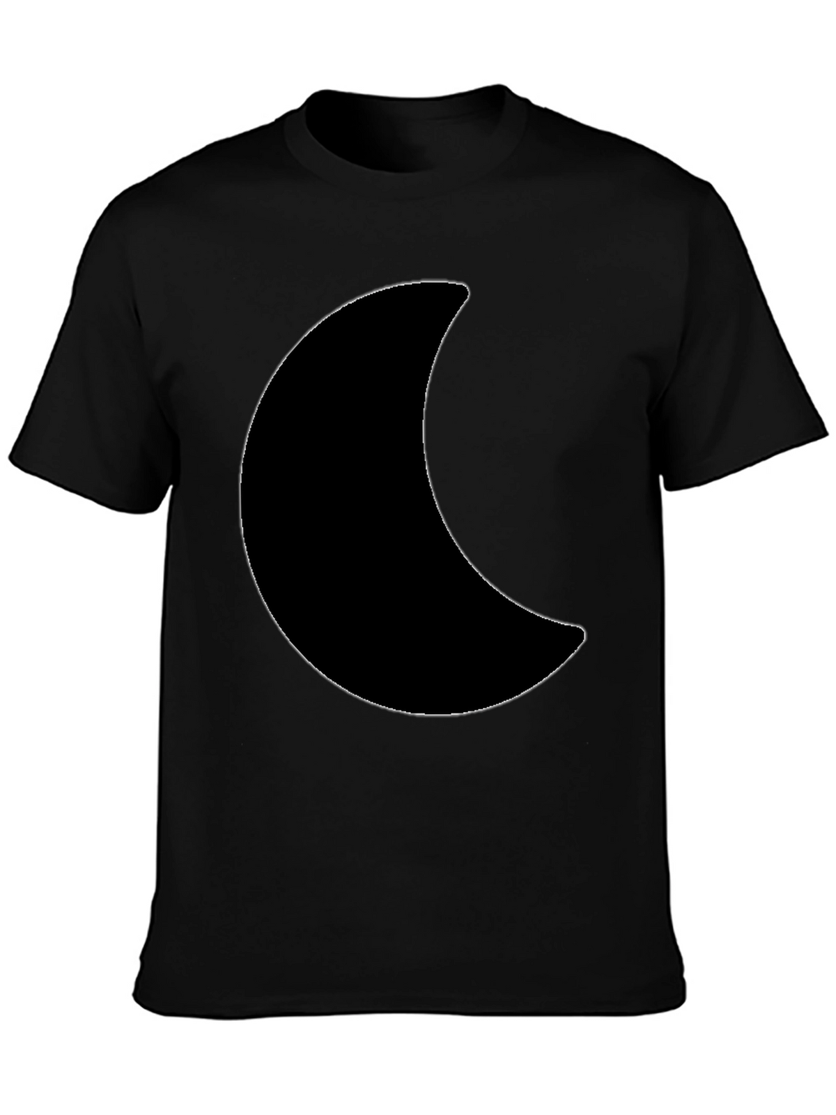 Crescent Moon Graphic Tee - Black Cotton T-Shirt