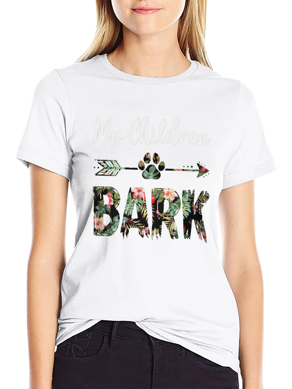 My Children Bark Floral Graphic Tee