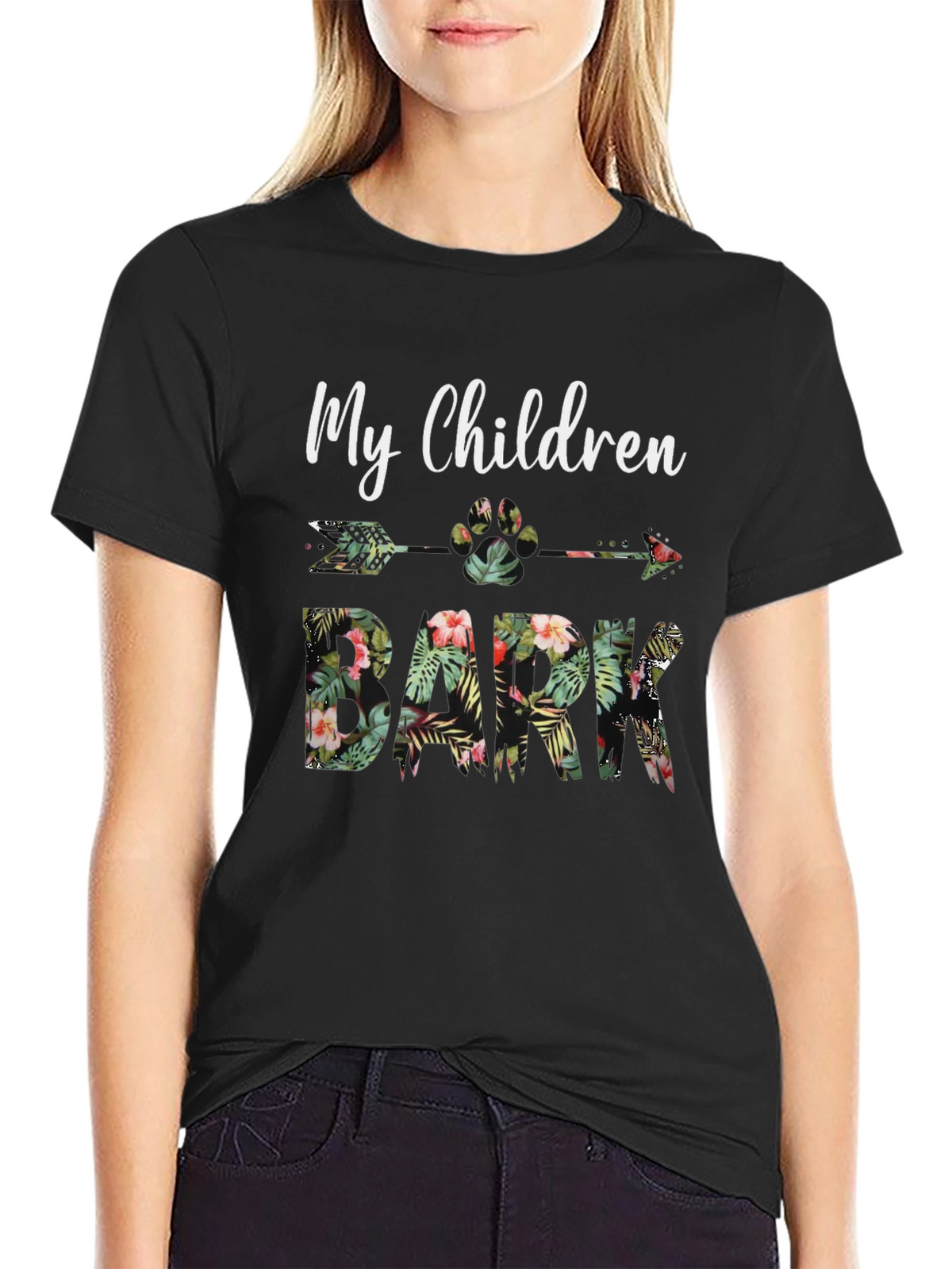 My Children Bark Floral Graphic Tee