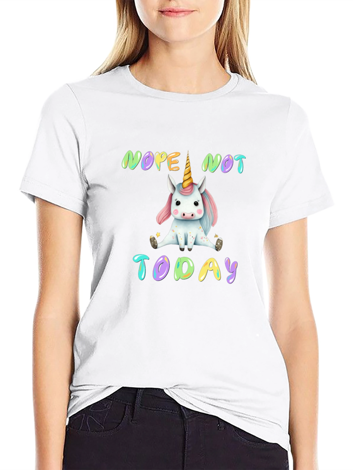 Nope Not Today Unicorn Graphic Tee