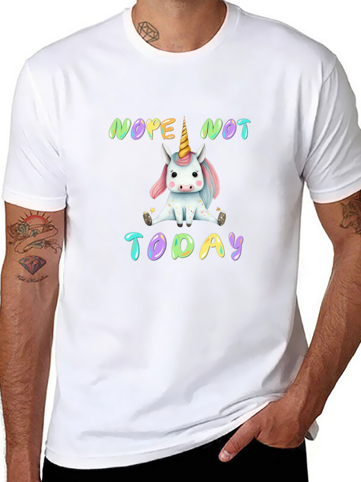 Nope Not Today Unicorn Graphic Tee