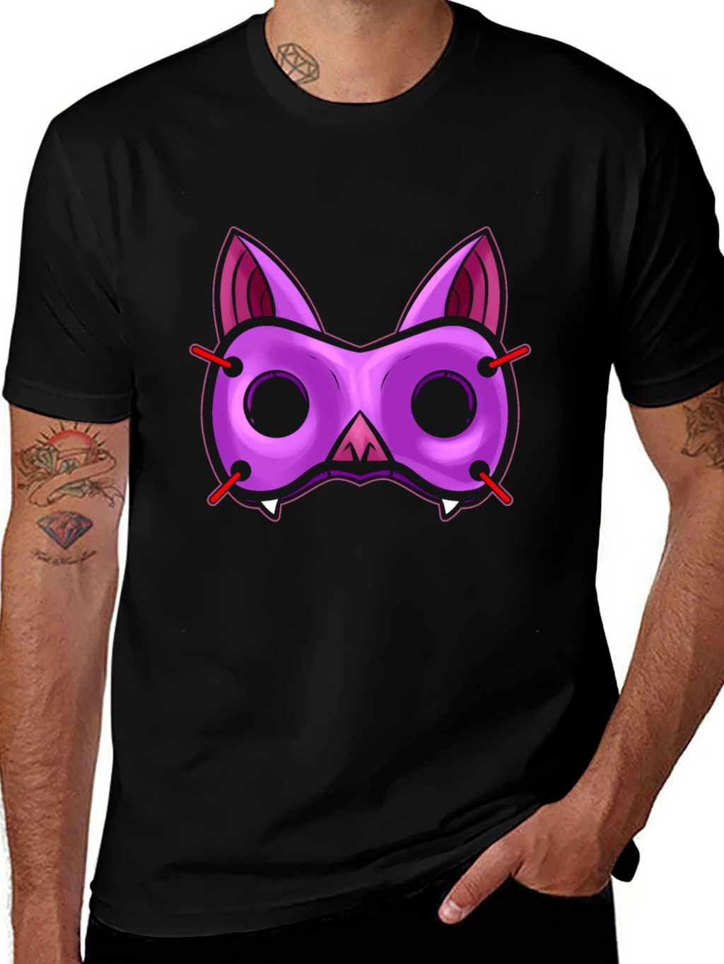 Funky Bat Mask Graphic Tee