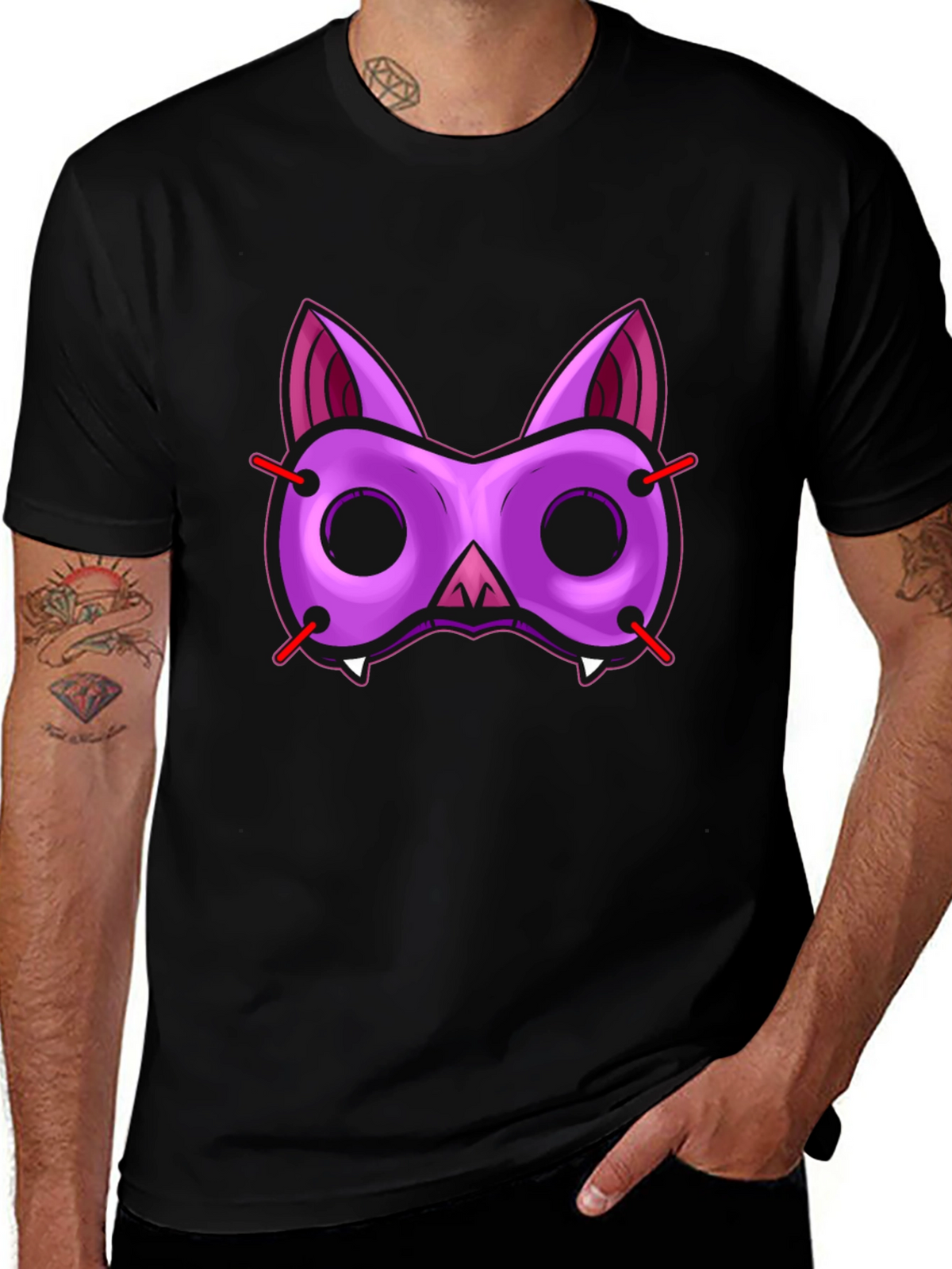 Funky Bat Mask Graphic Tee