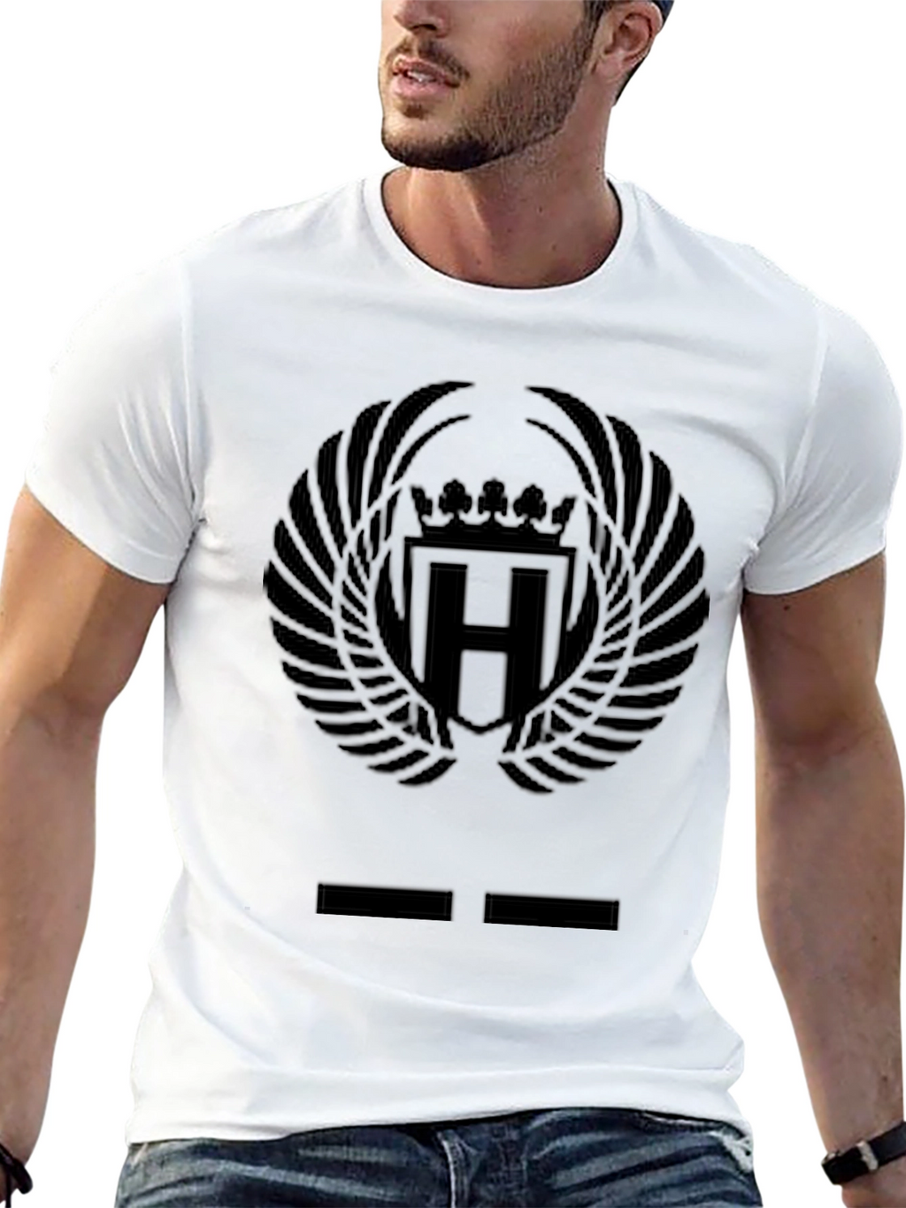 Black Emblem Graphic Tee - Mens Casual Style