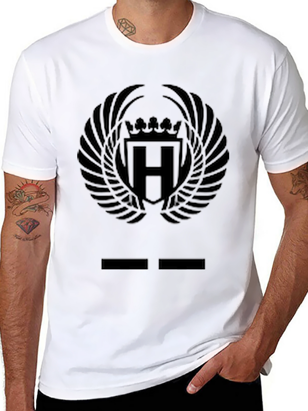 Black Emblem Graphic Tee - Mens Casual Style
