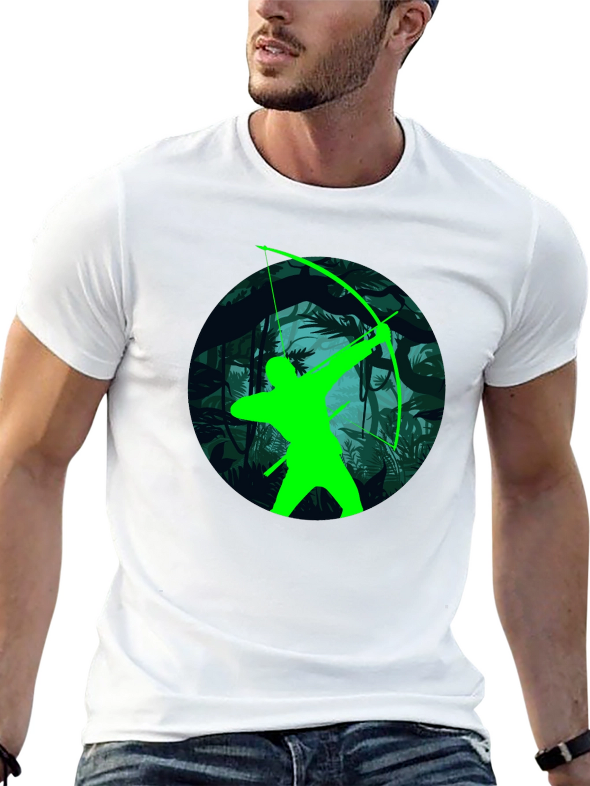 Green Arrow Graphic T-Shirt - Black Tee