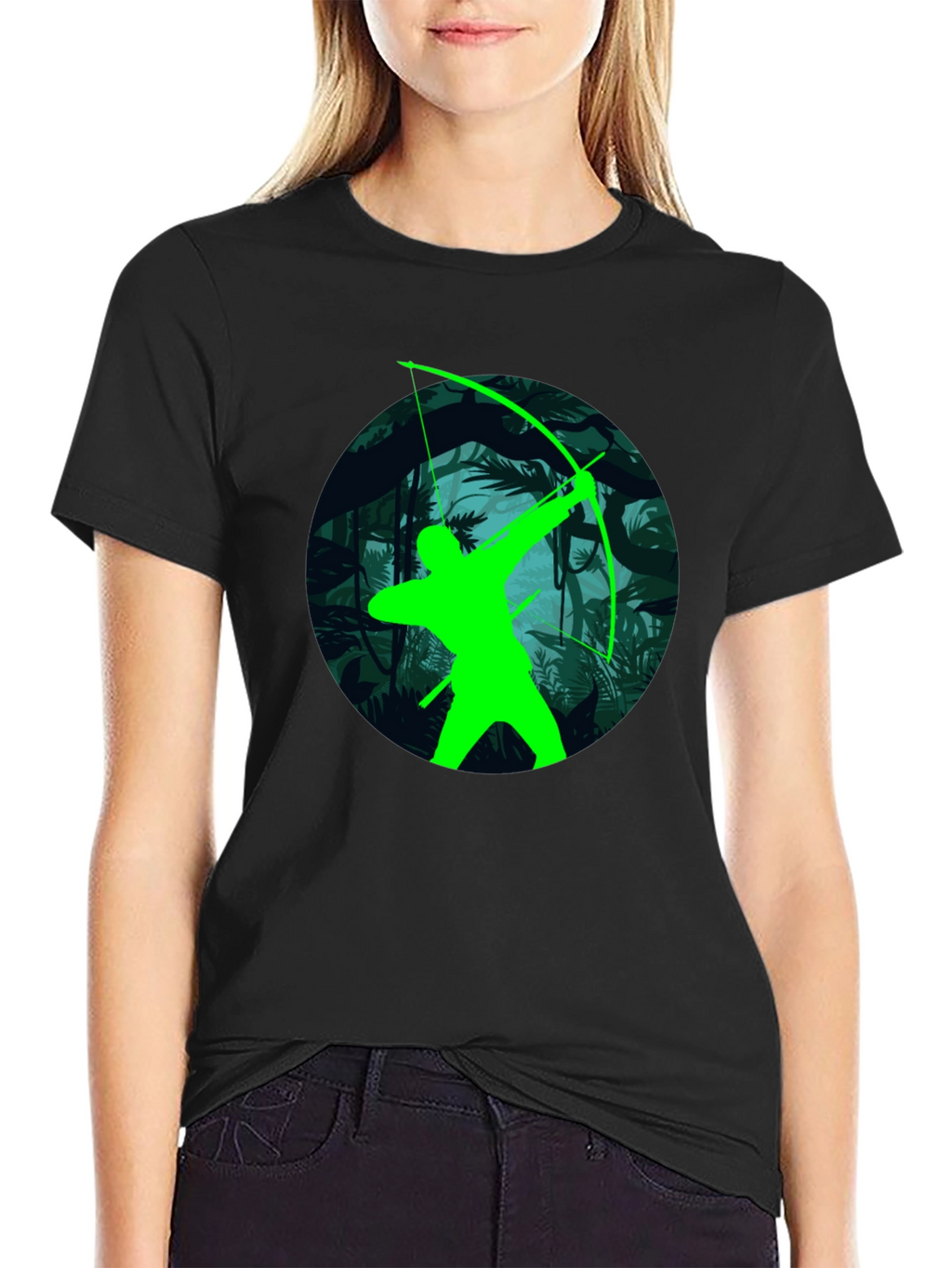 Green Arrow Graphic T-Shirt - Black Tee