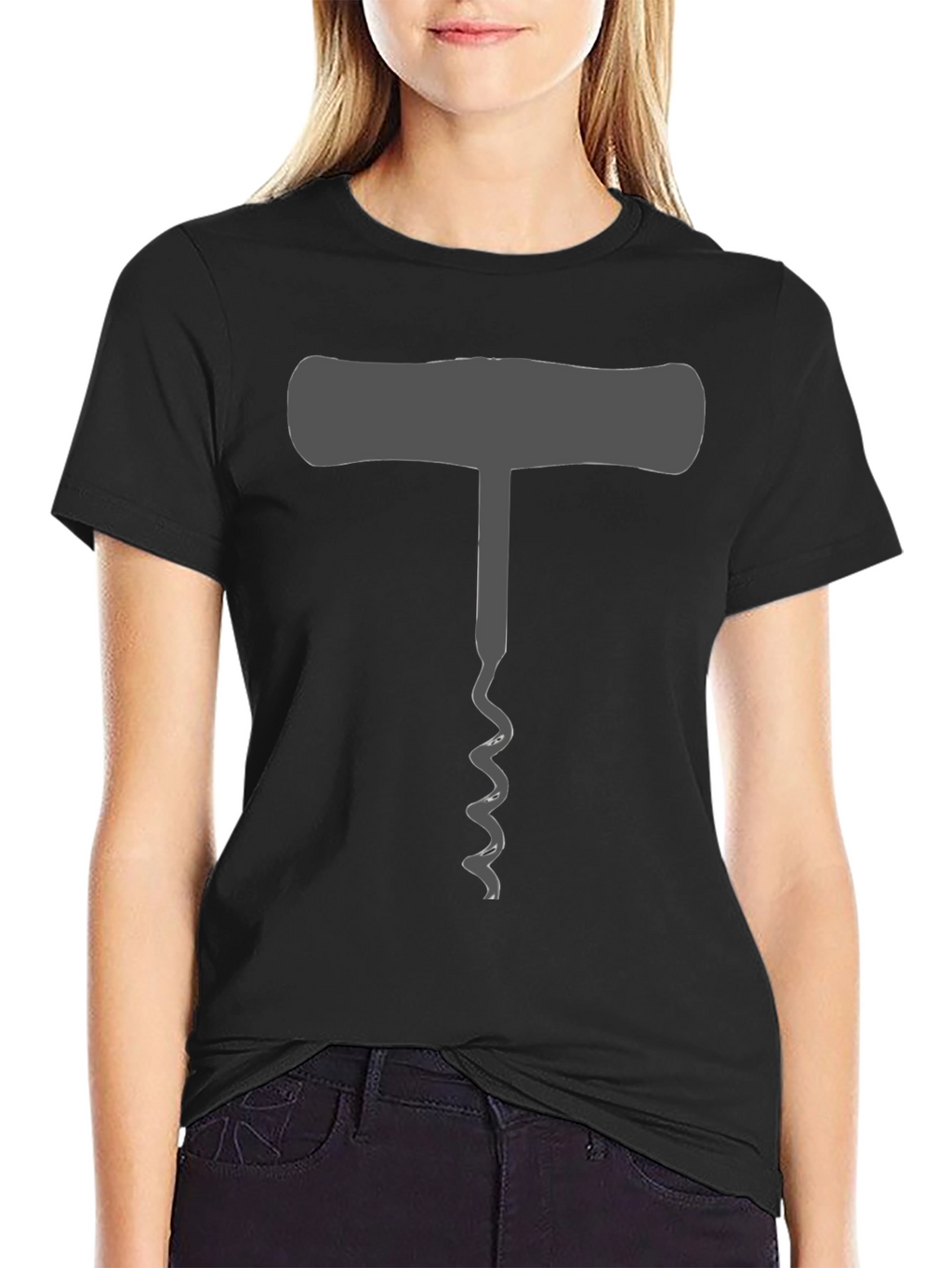 Wine Lovers Corkscrew T-Shirt - Black
