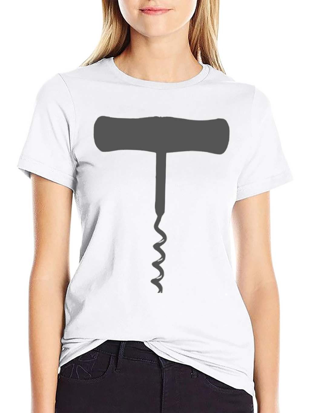 Wine Lovers Corkscrew T-Shirt - Black