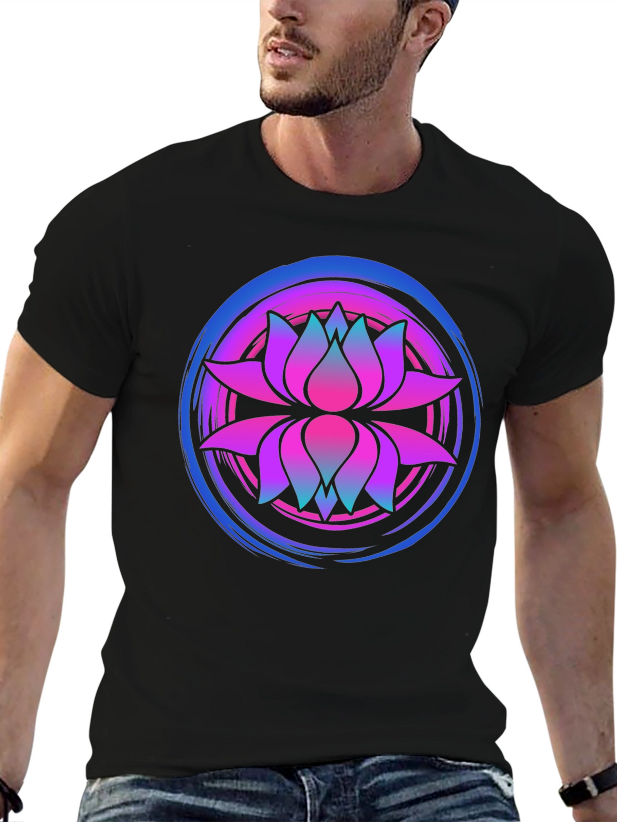 Lotus Mandala Graphic Tee - Premium Comfort