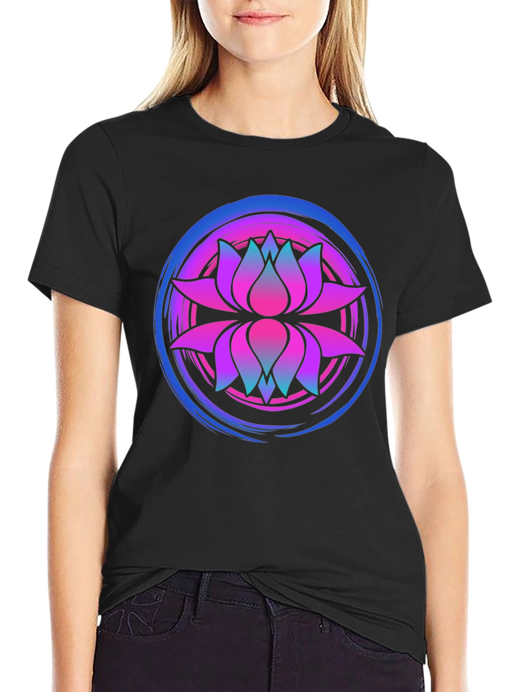 Lotus Mandala Graphic Tee - Premium Comfort