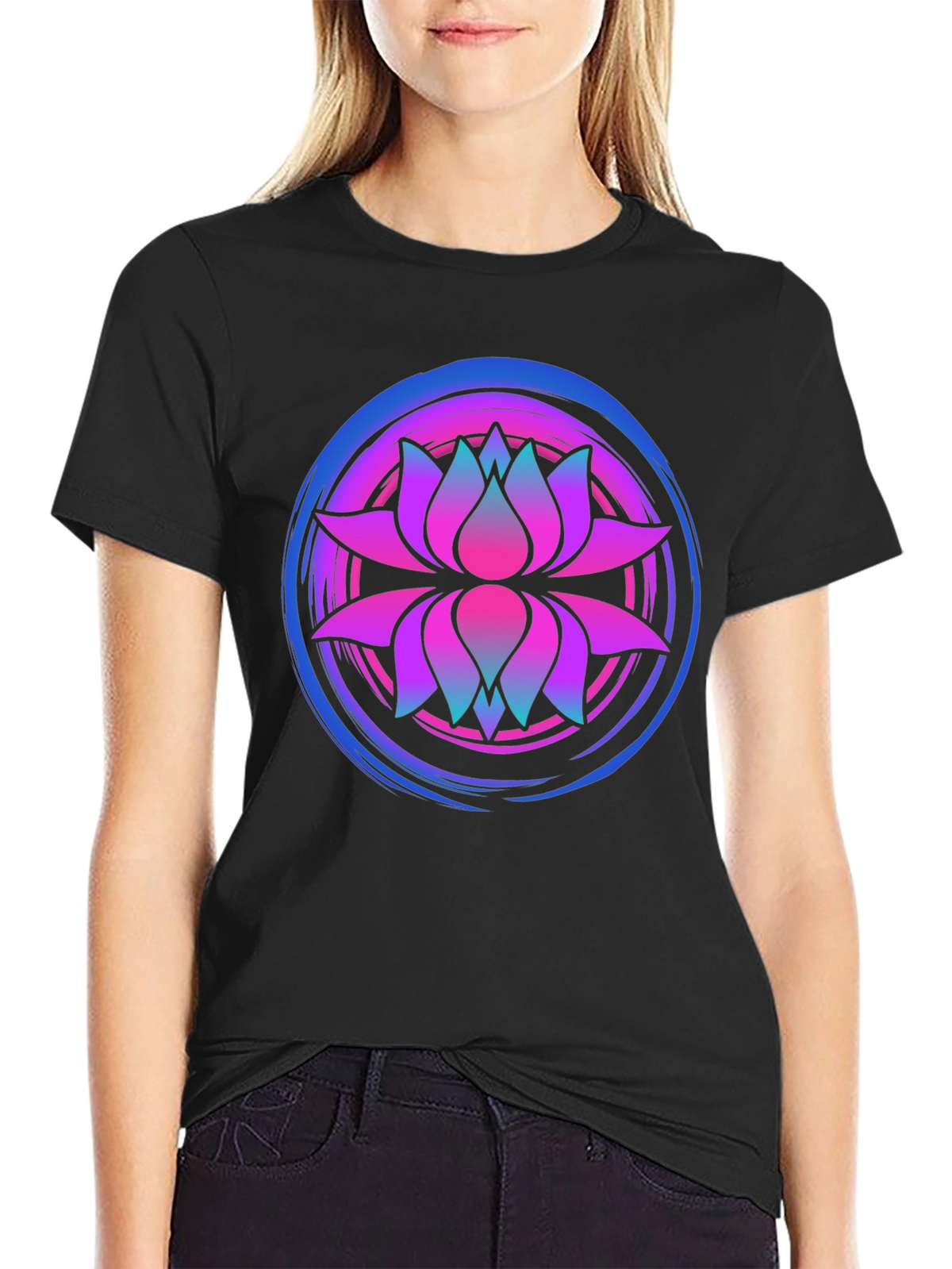 Lotus Mandala Graphic Tee - Premium Comfort