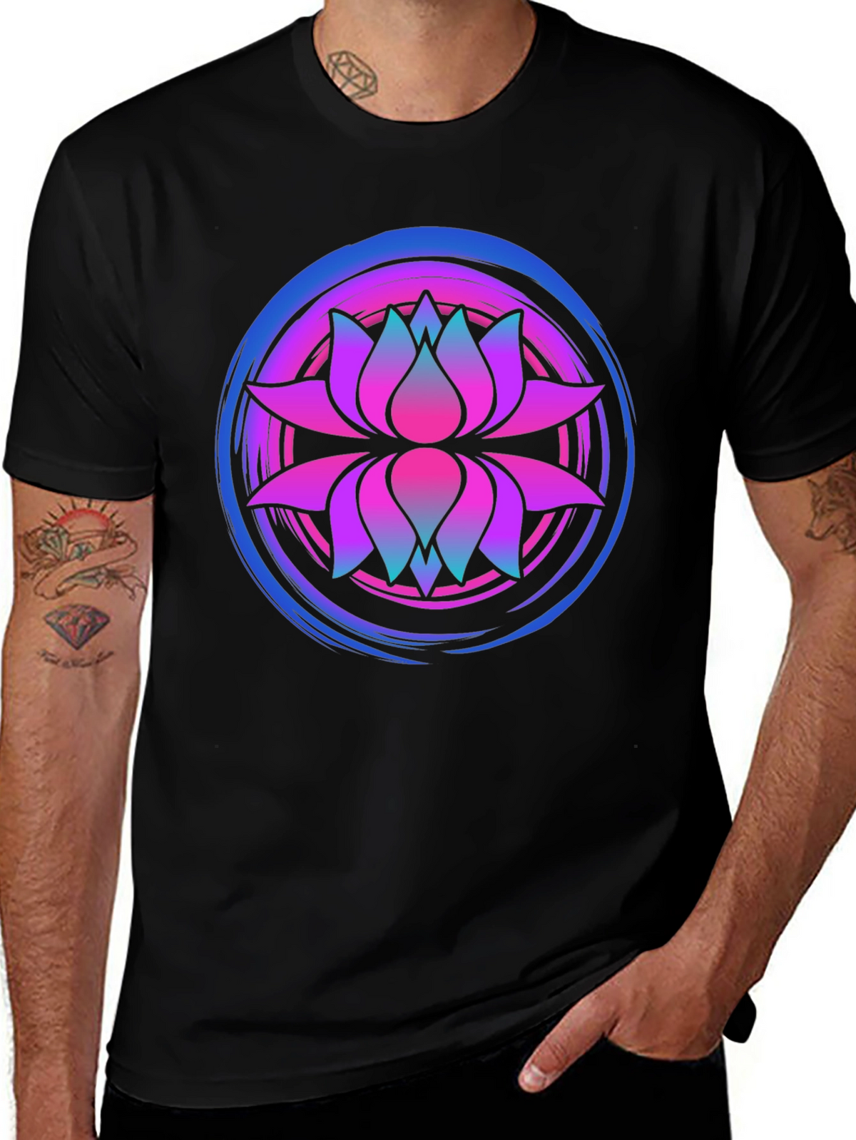 Lotus Mandala Graphic Tee - Premium Comfort